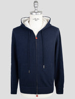 Kiton Blue Cashmere Sweater Full Zip