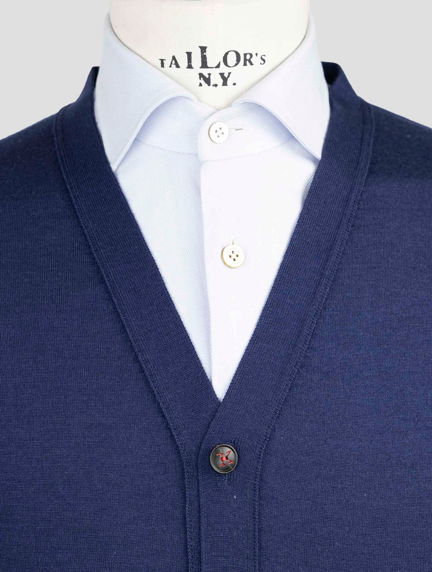 Kiton Blue Cashmere Silk Sweater Cardigan