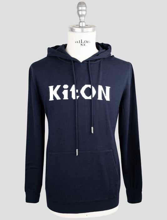 Kiton Blue Cotton Sweater