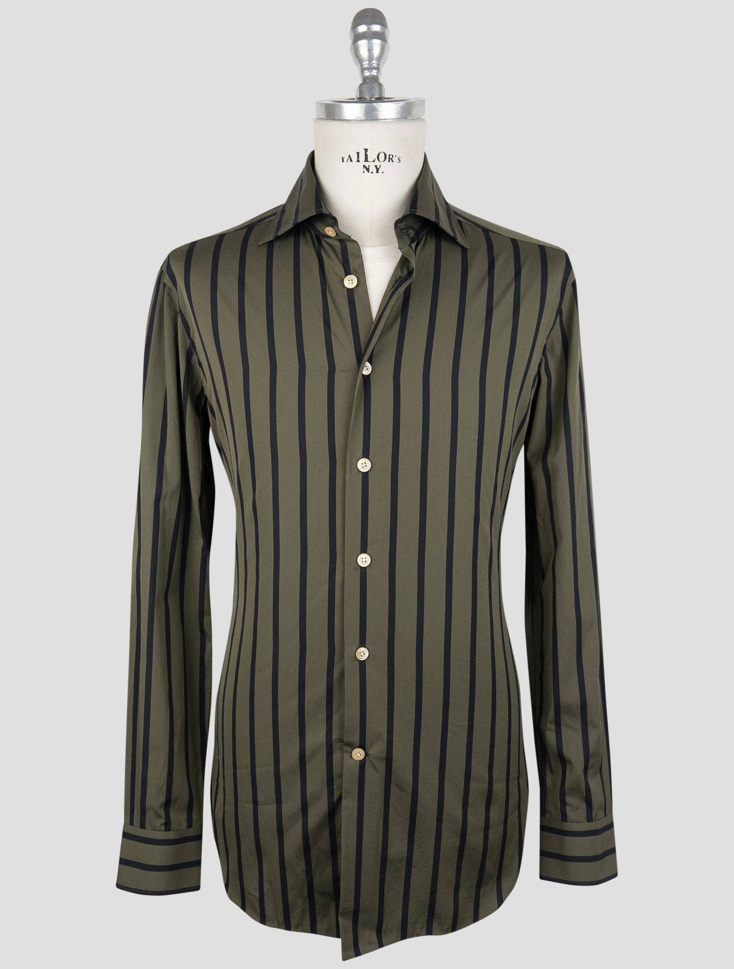 Kiton Green Cotton Shirt