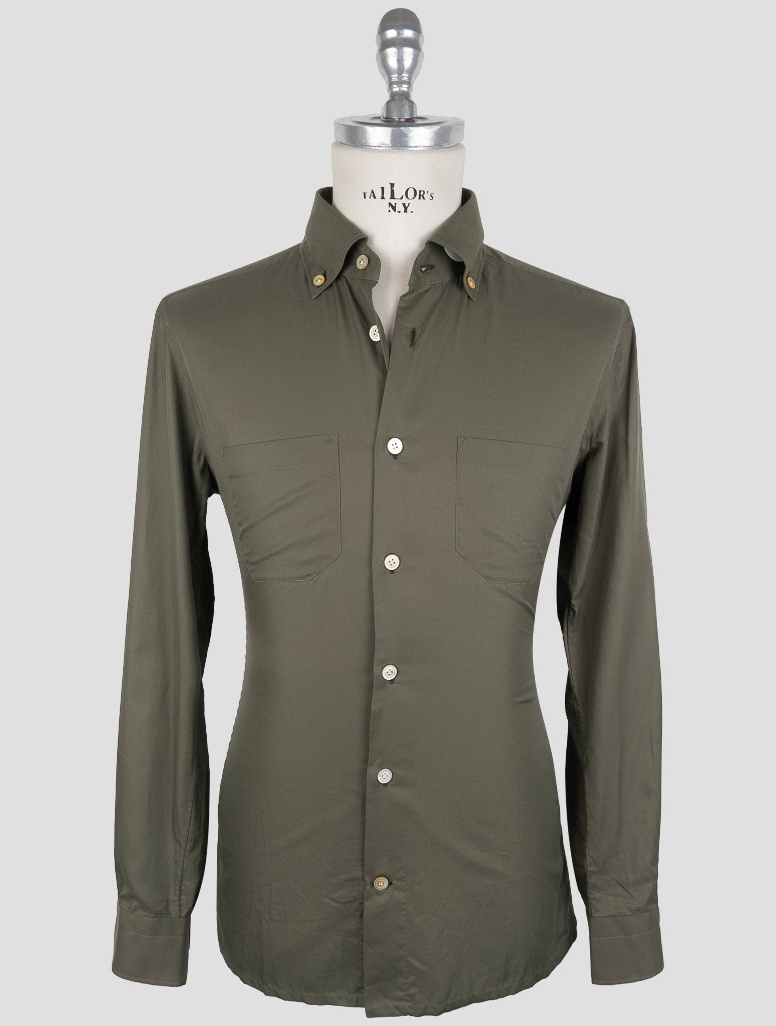 Kiton Green Cotton Shirt