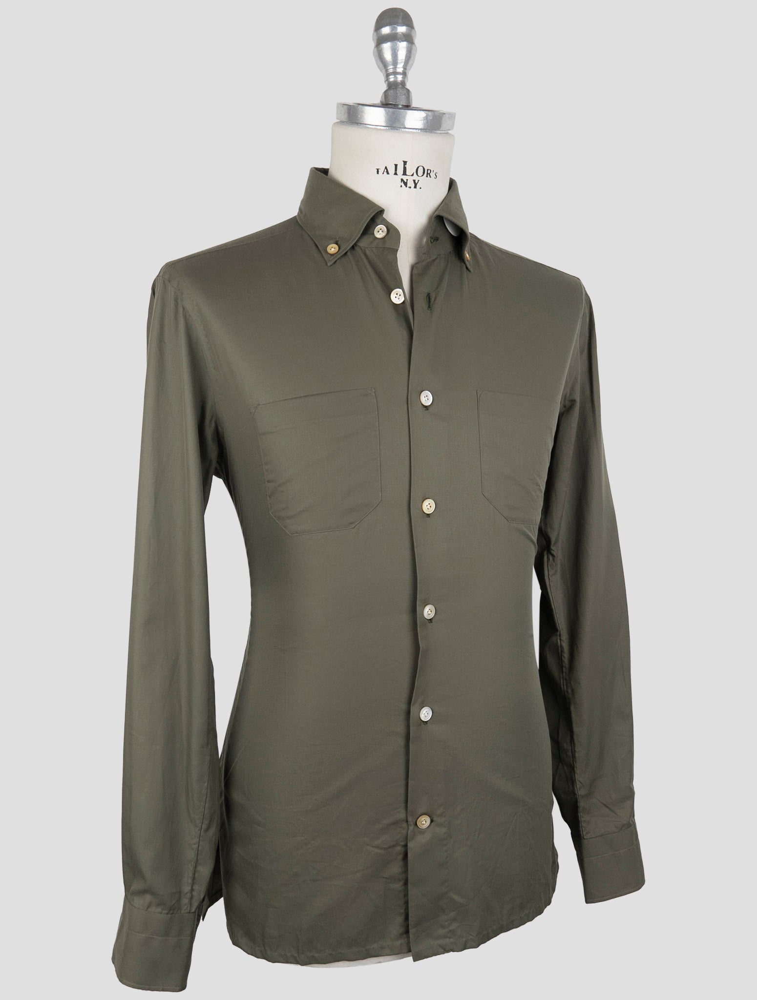 Kiton Green Cotton Shirt