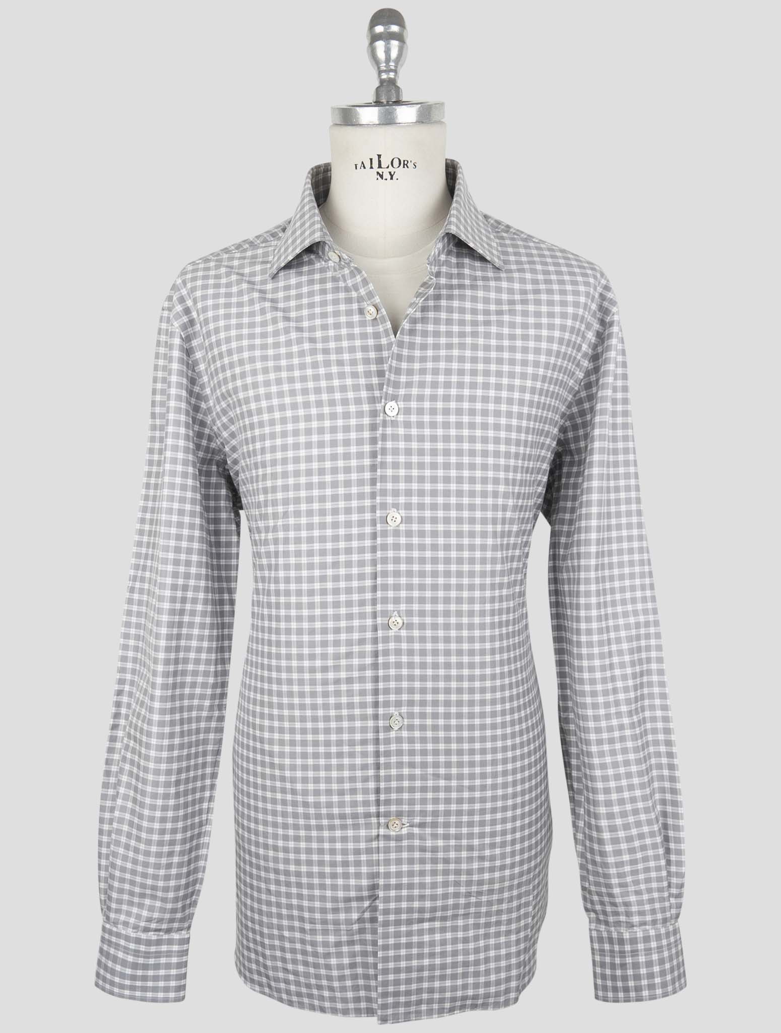 Kiton Gray Cotton Shirt