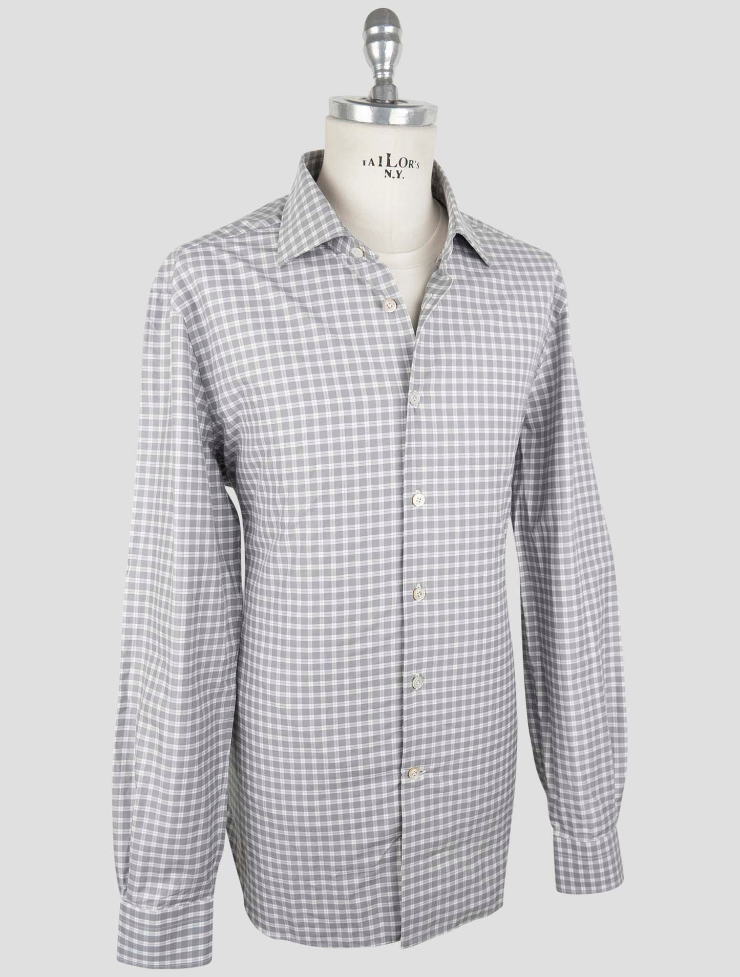 Kiton Gray Cotton Shirt