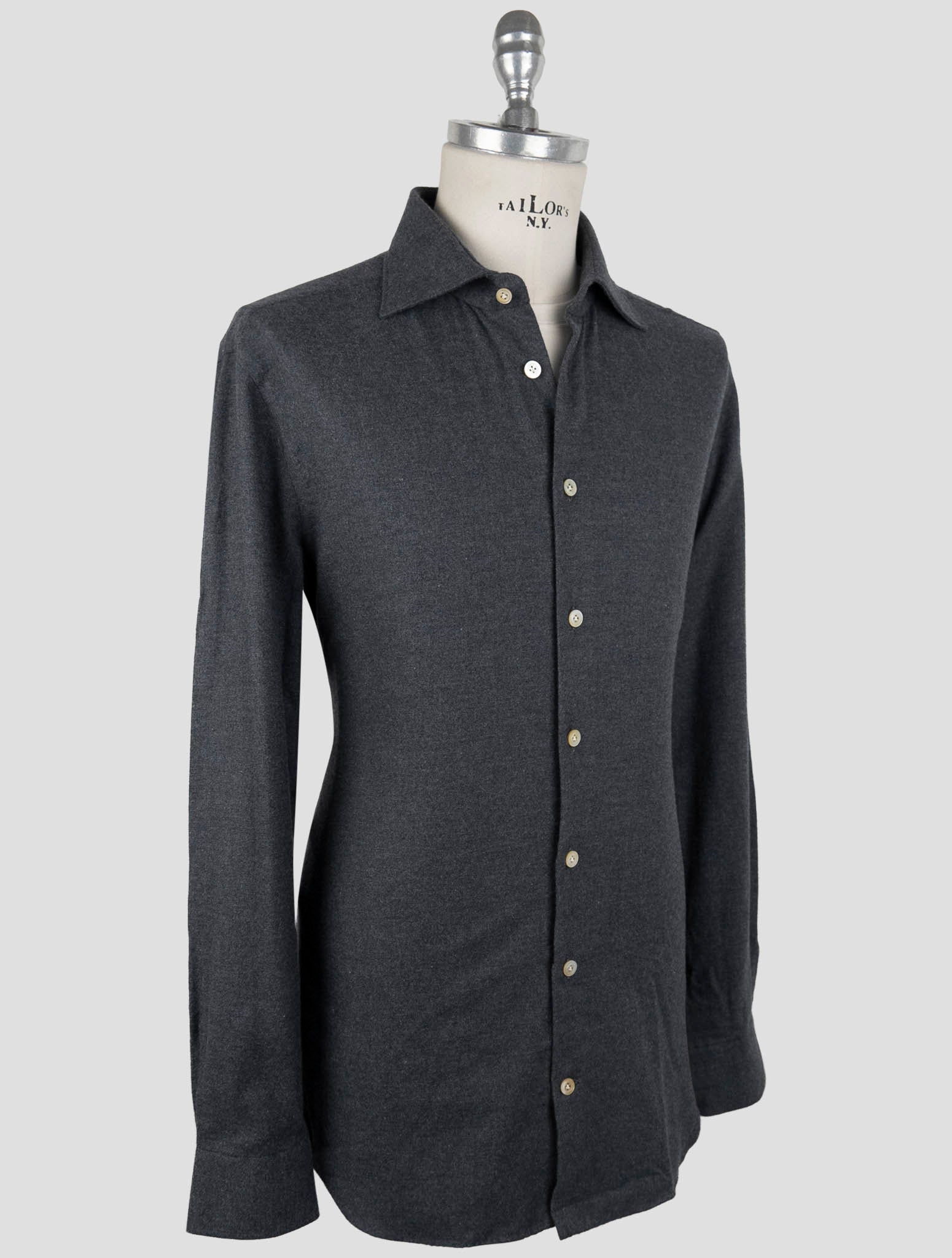 Kiton Gray Cotton Shirt