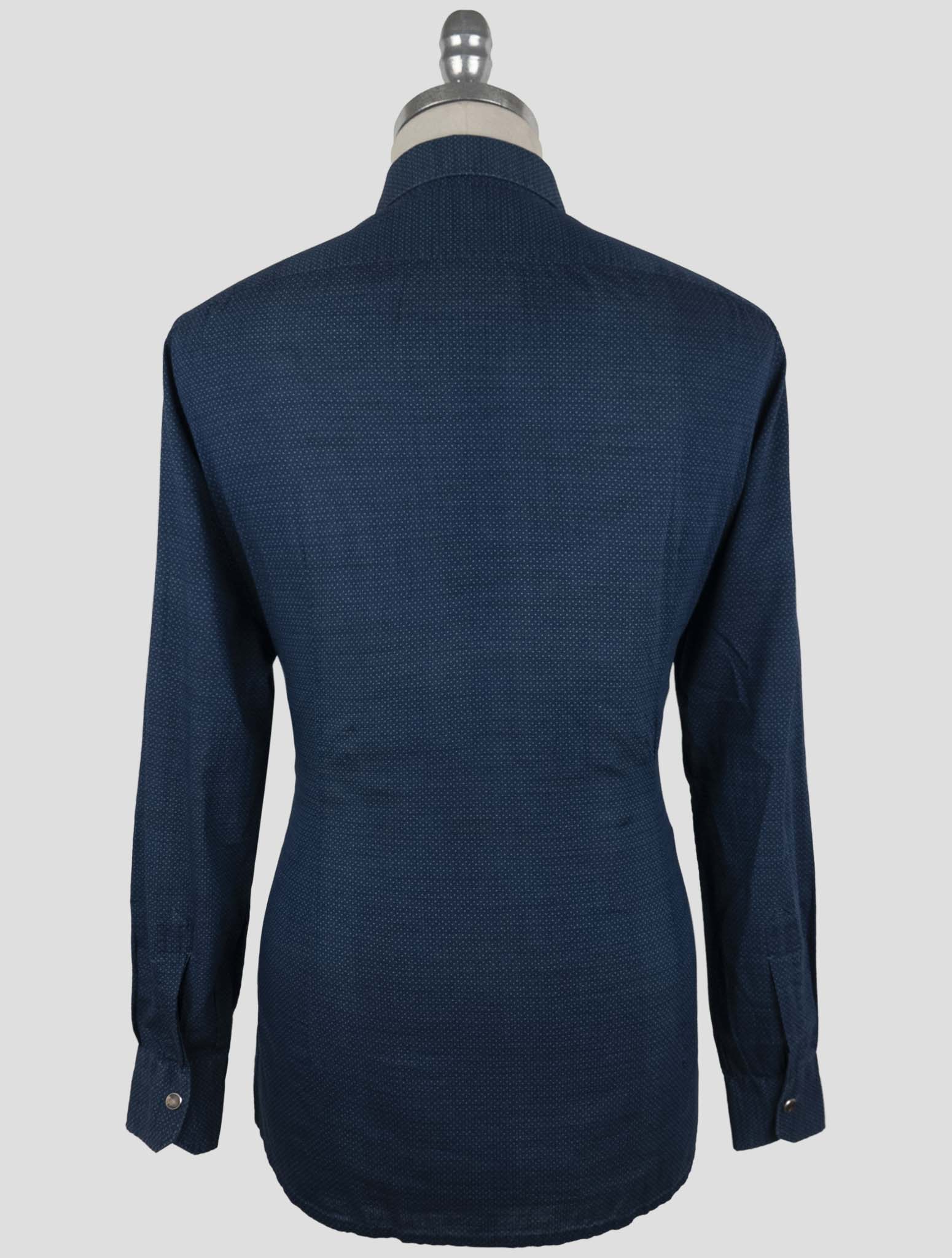 Kiton Blue Cotton Shirt