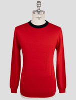 Kiton Red Cashmere Silk Sweater Crewneck