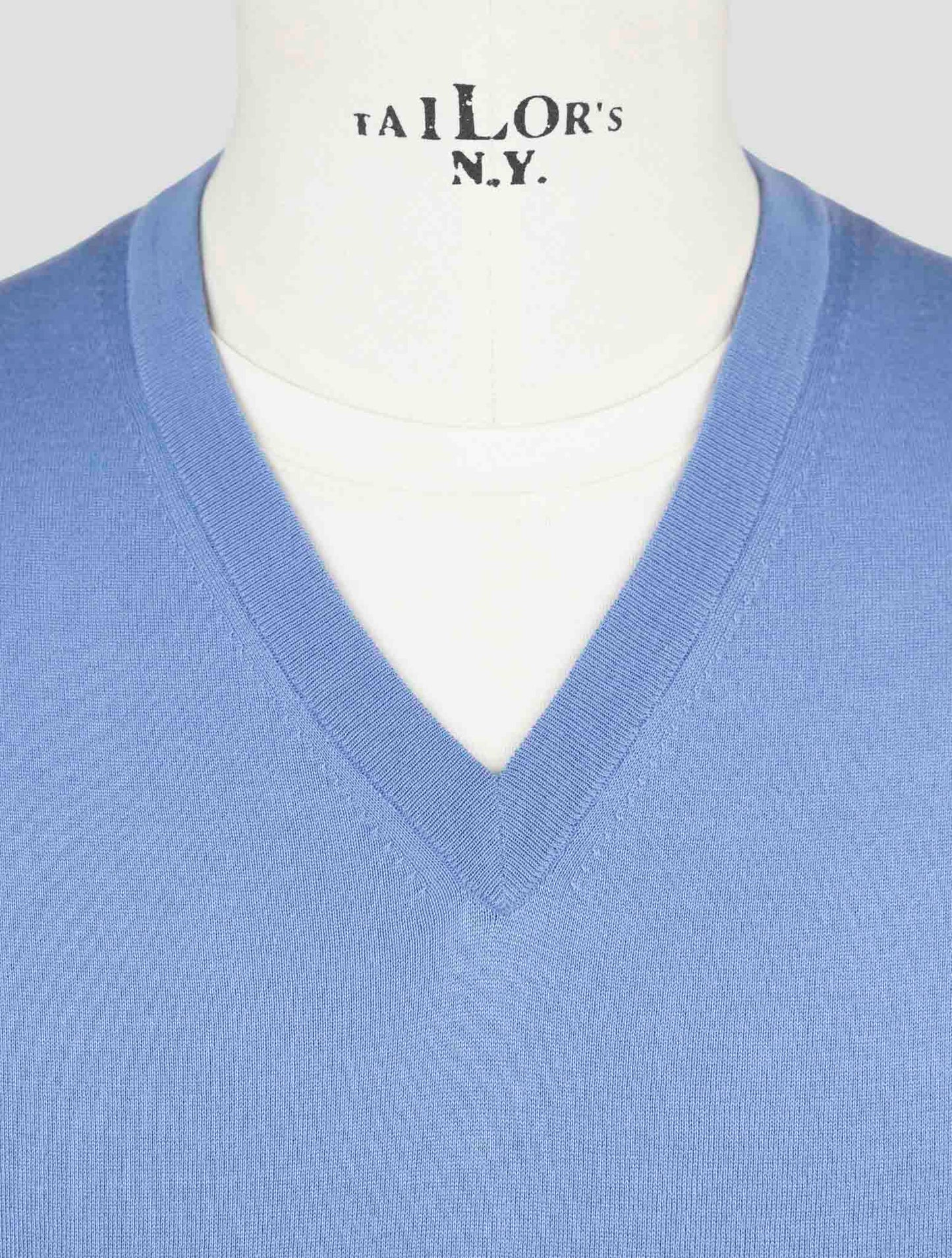 Kiton Light Blue Cotton Sweater Gilet