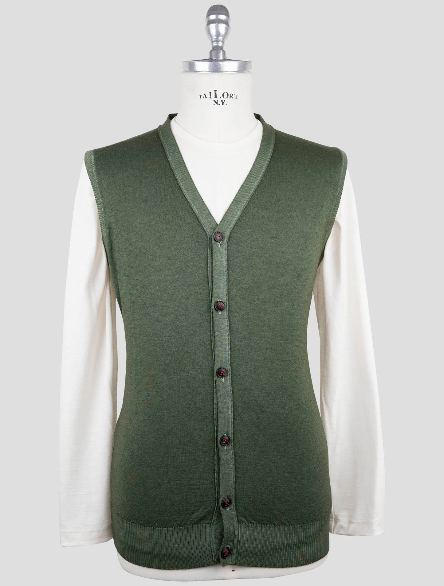 Kiton Green Cashmere Sweater Gilet