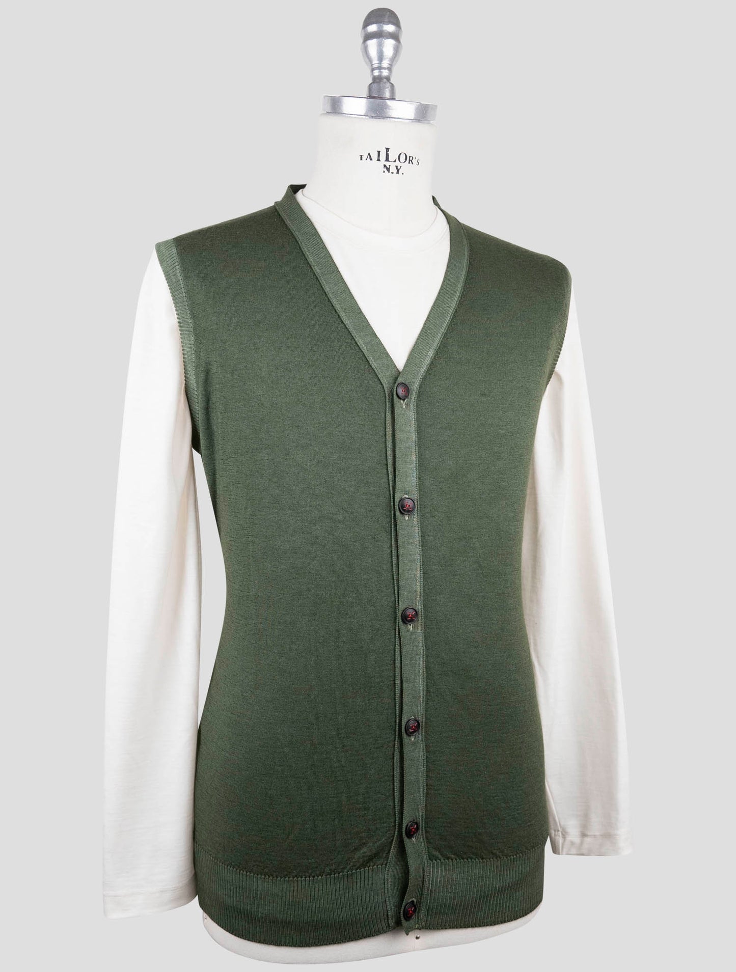 Kiton Green Cashmere Sweater Gilet