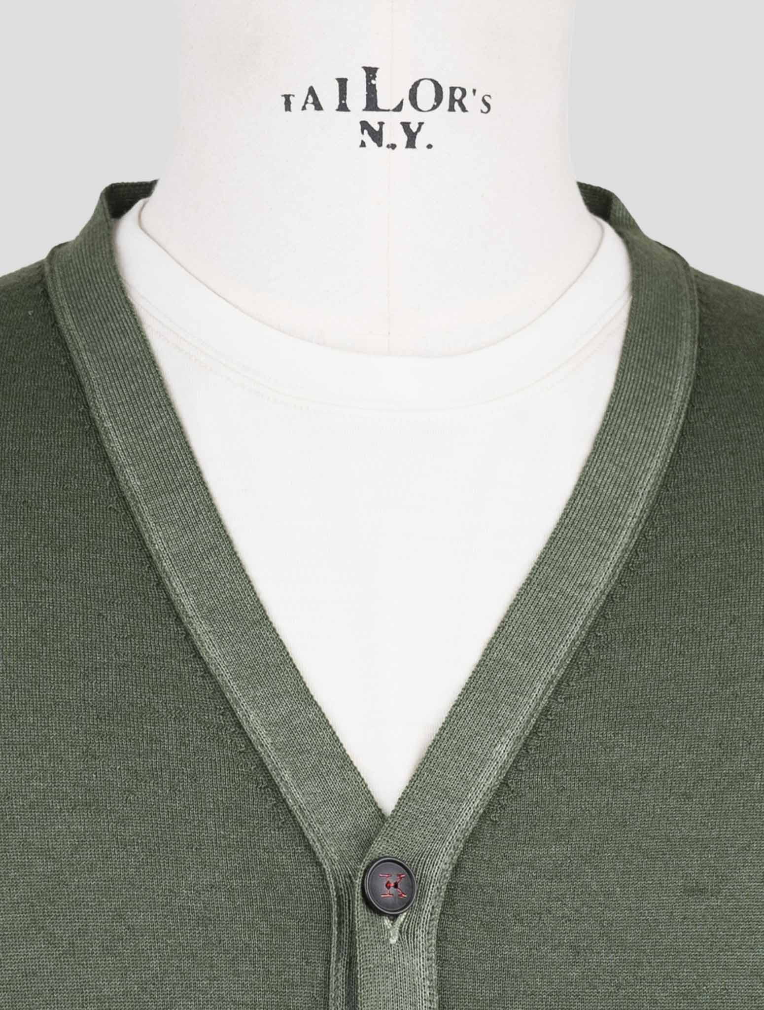 Kiton Green Cashmere Sweater Gilet