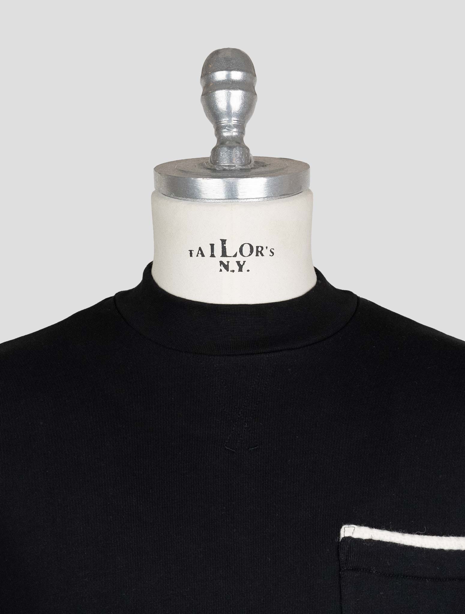 Kiton Knt Black Cotton Sweater Crewneck