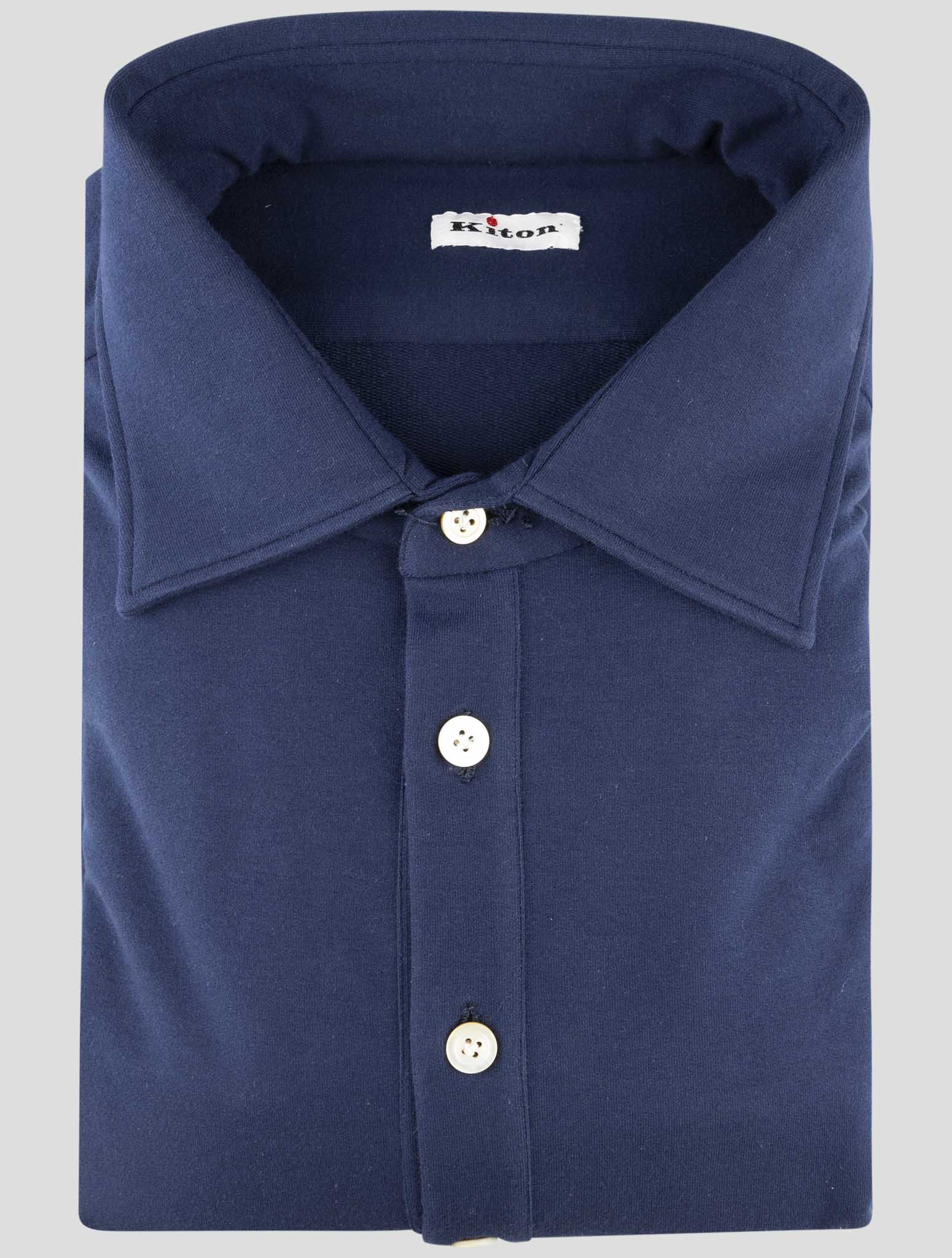 Kiton Blue Cotton Ea Shirt