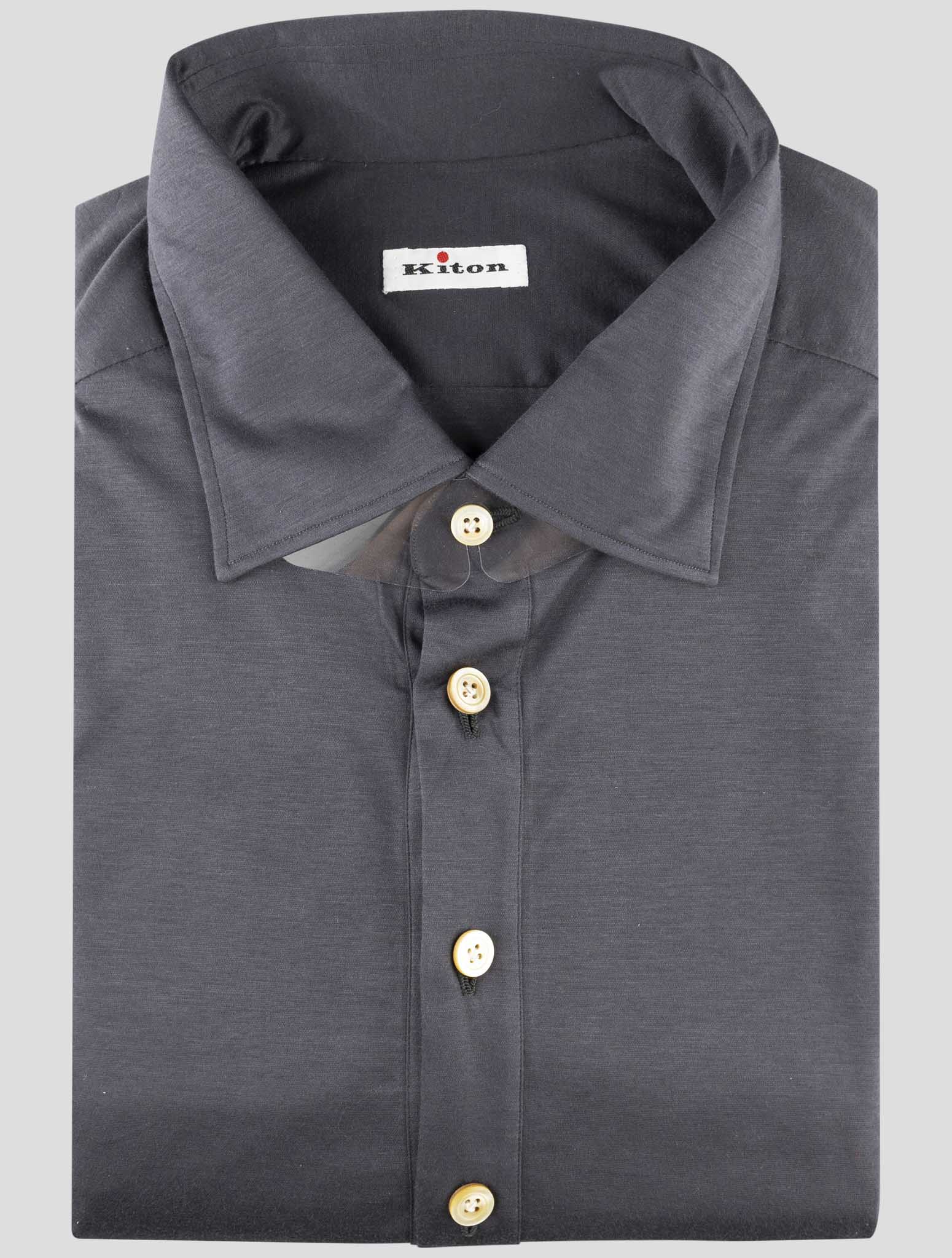 Kiton Dark Gray Cotton Shirt