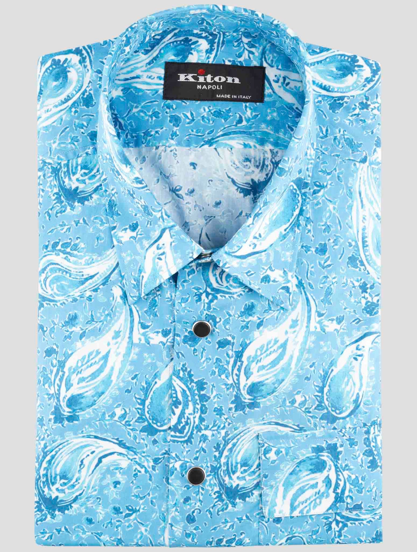 Kiton Light Blue Cotton Shirt