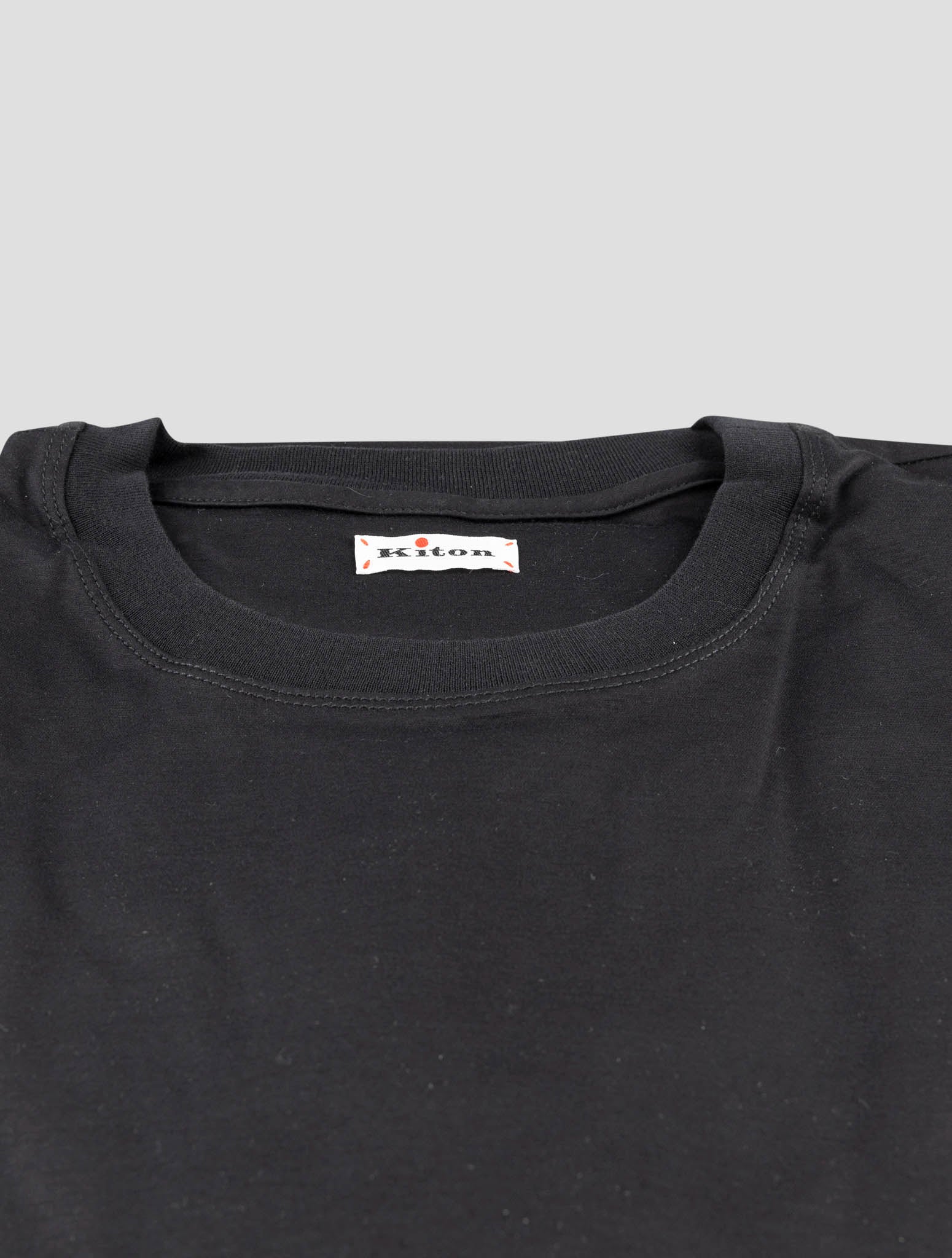 Kiton Black Cotton T- Shirt