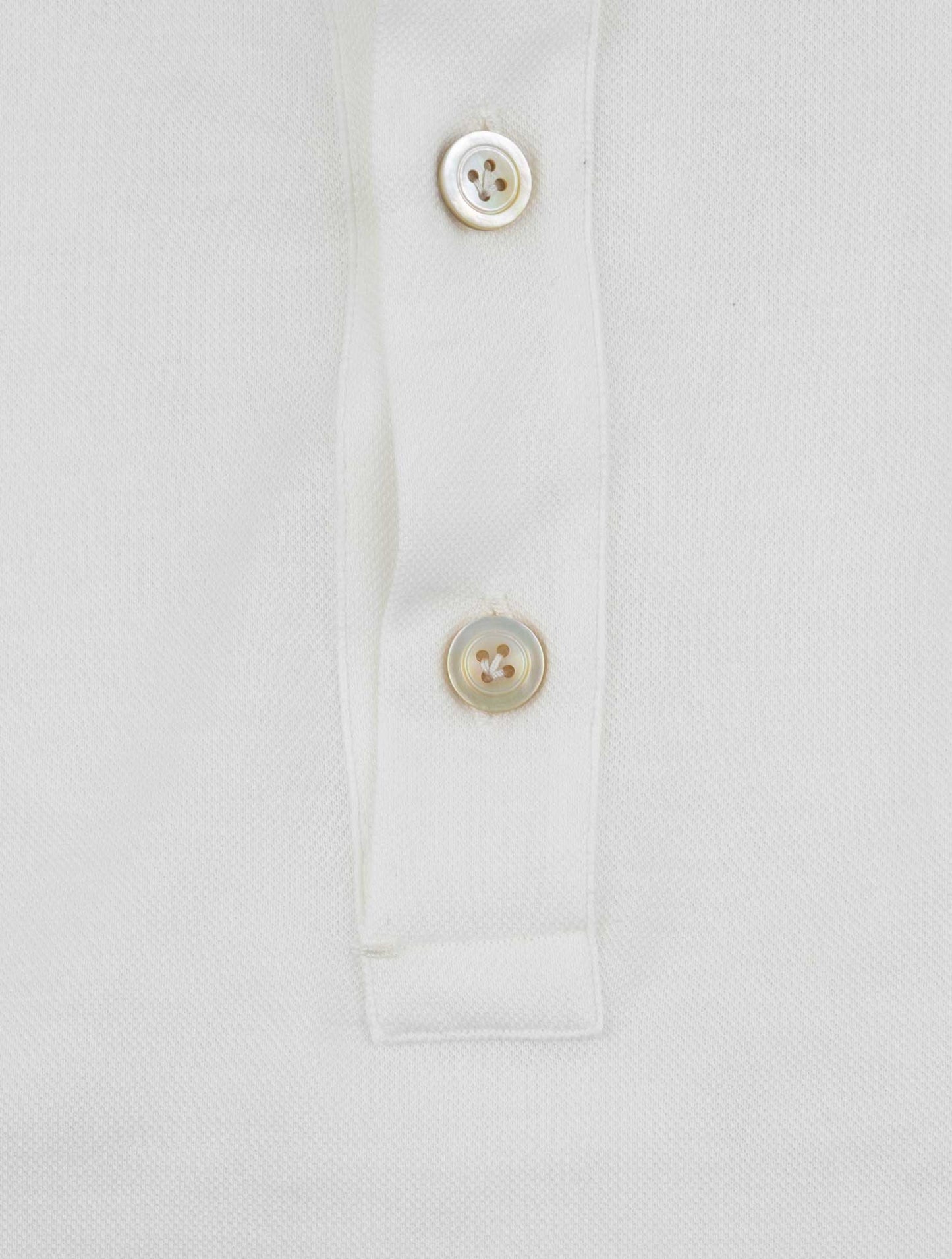 Kiton White Cotton Polo