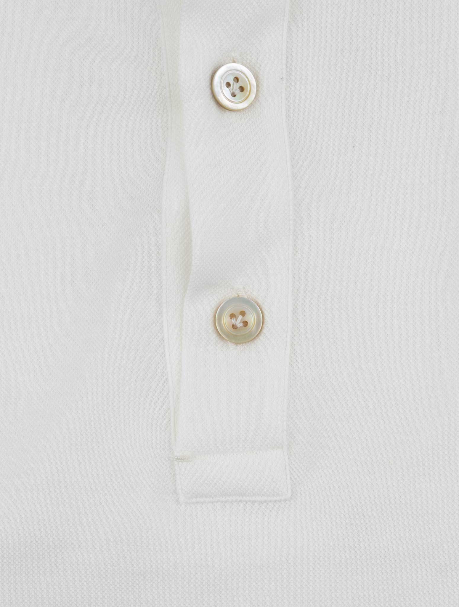 Kiton White Cotton Polo