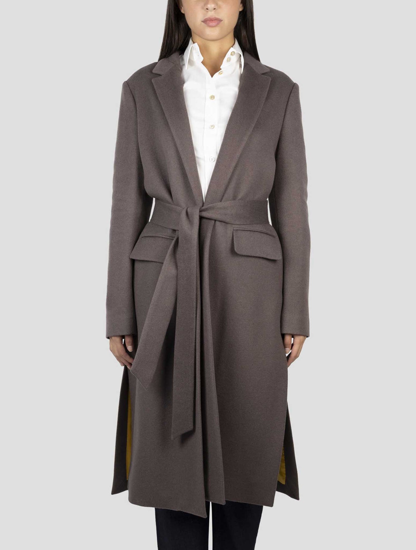 Kiton Taupe Cashmere Silk Overcoat