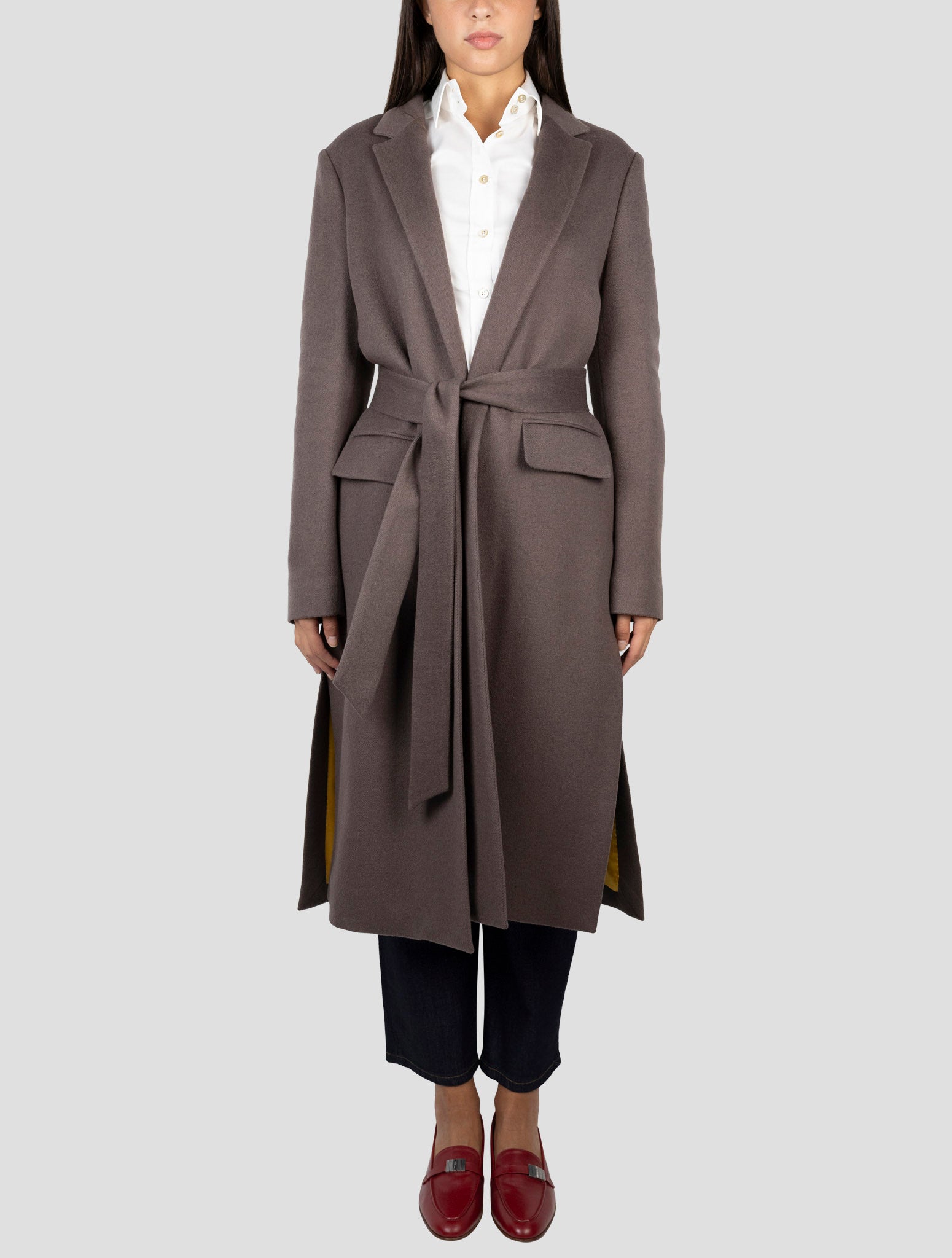 Kiton Taupe Cashmere Silk Overcoat