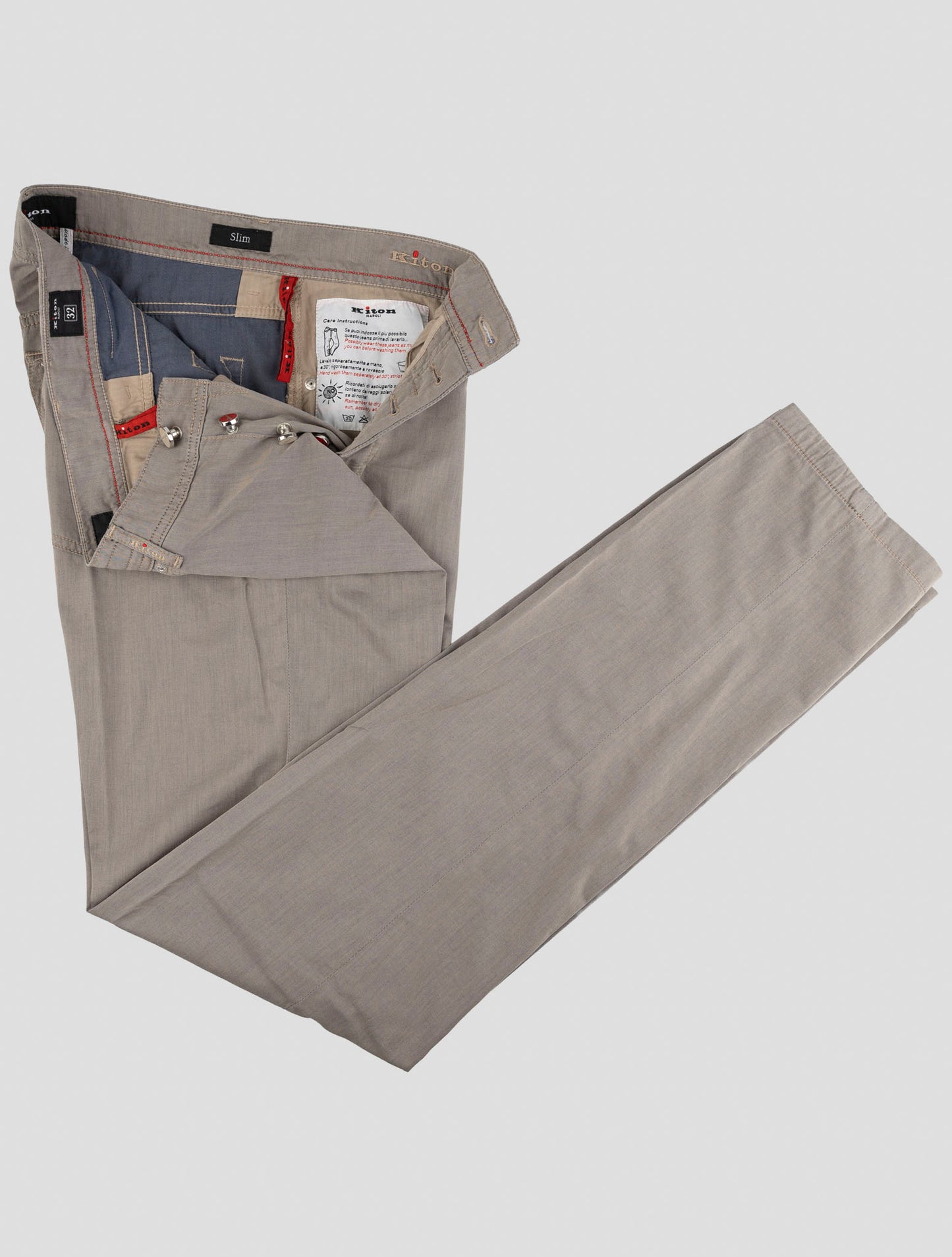 Kiton Taupe Cotton Ea Jeans