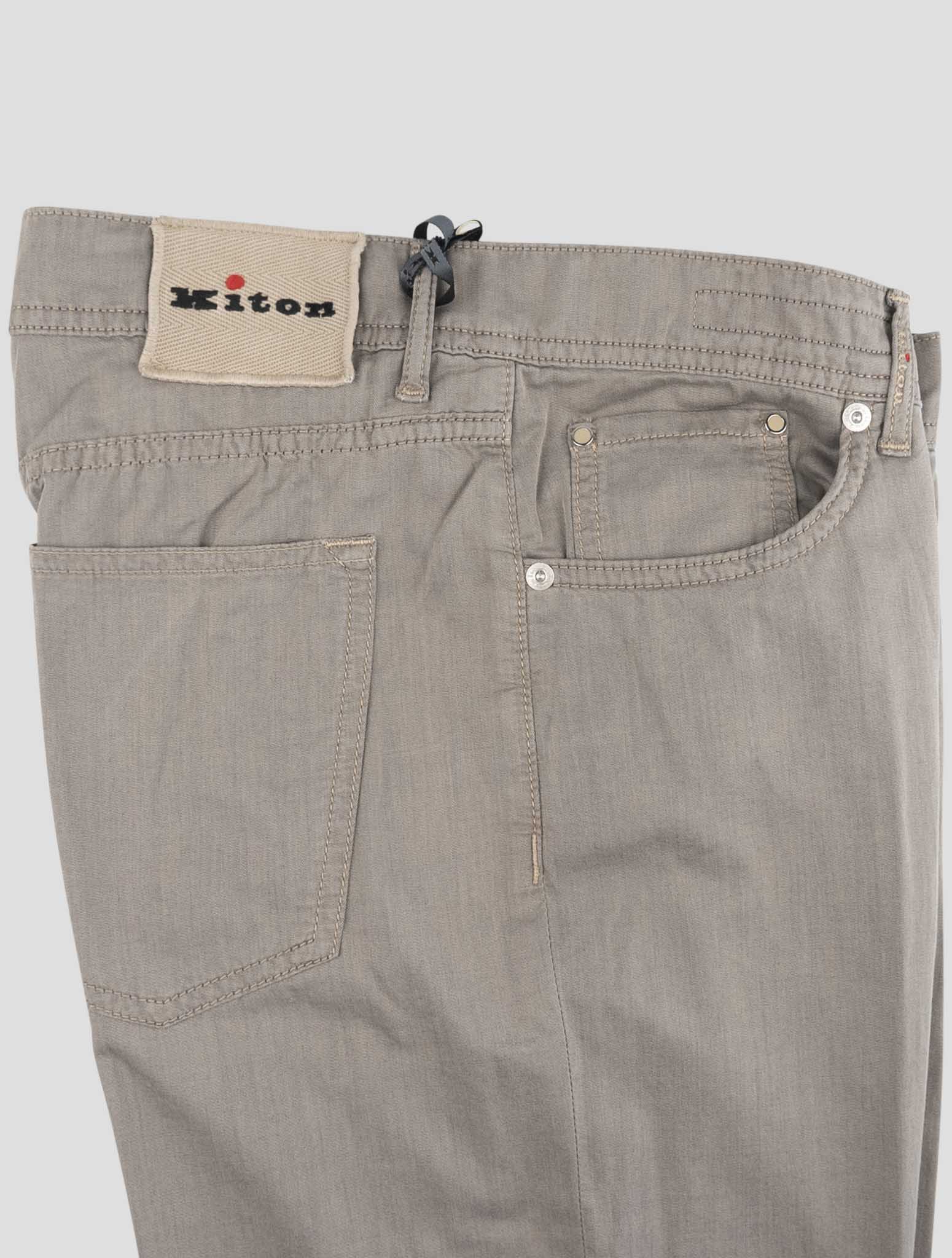 Kiton Taupe Cotton Ea Jeans