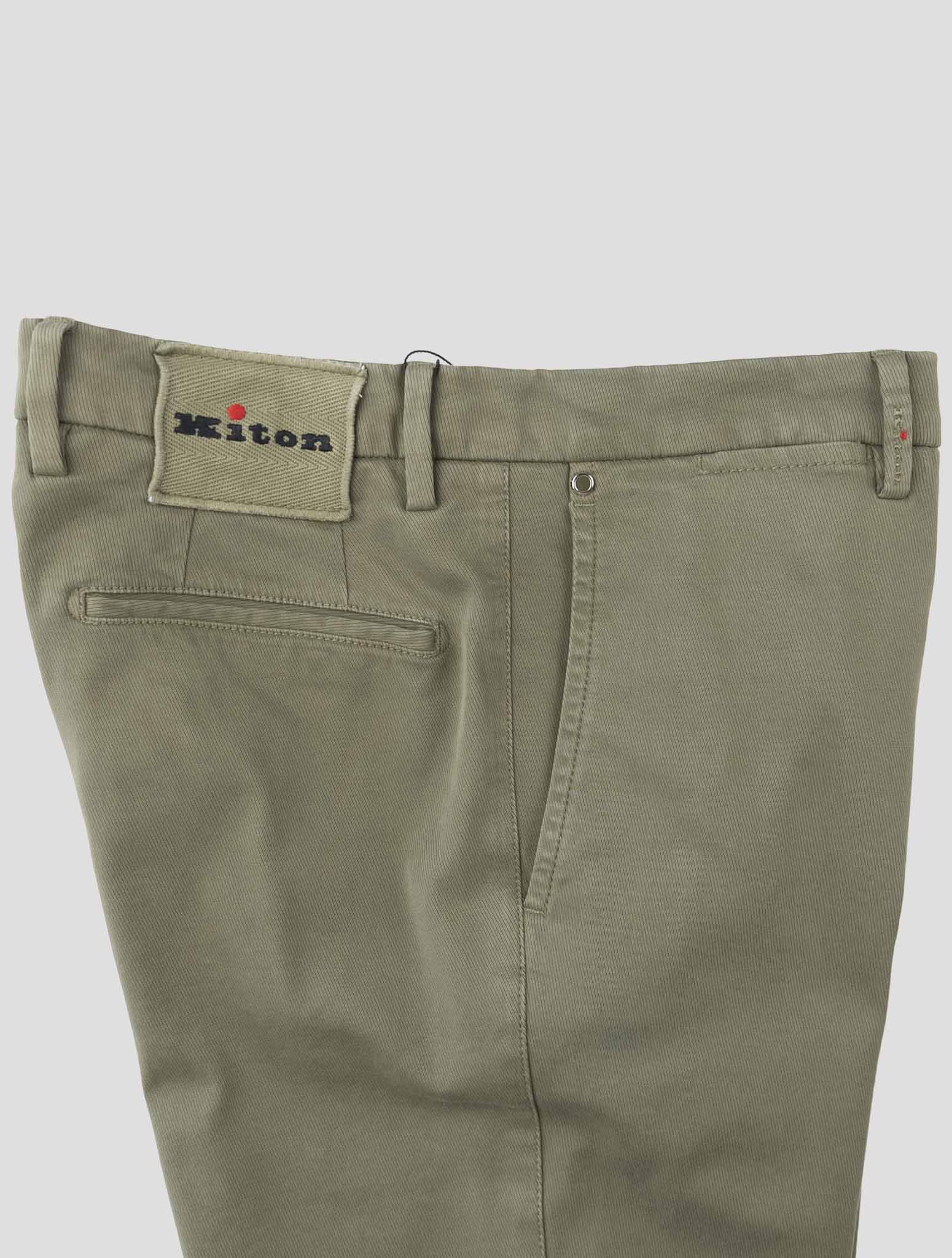Kiton Green Cotton Ea Pants