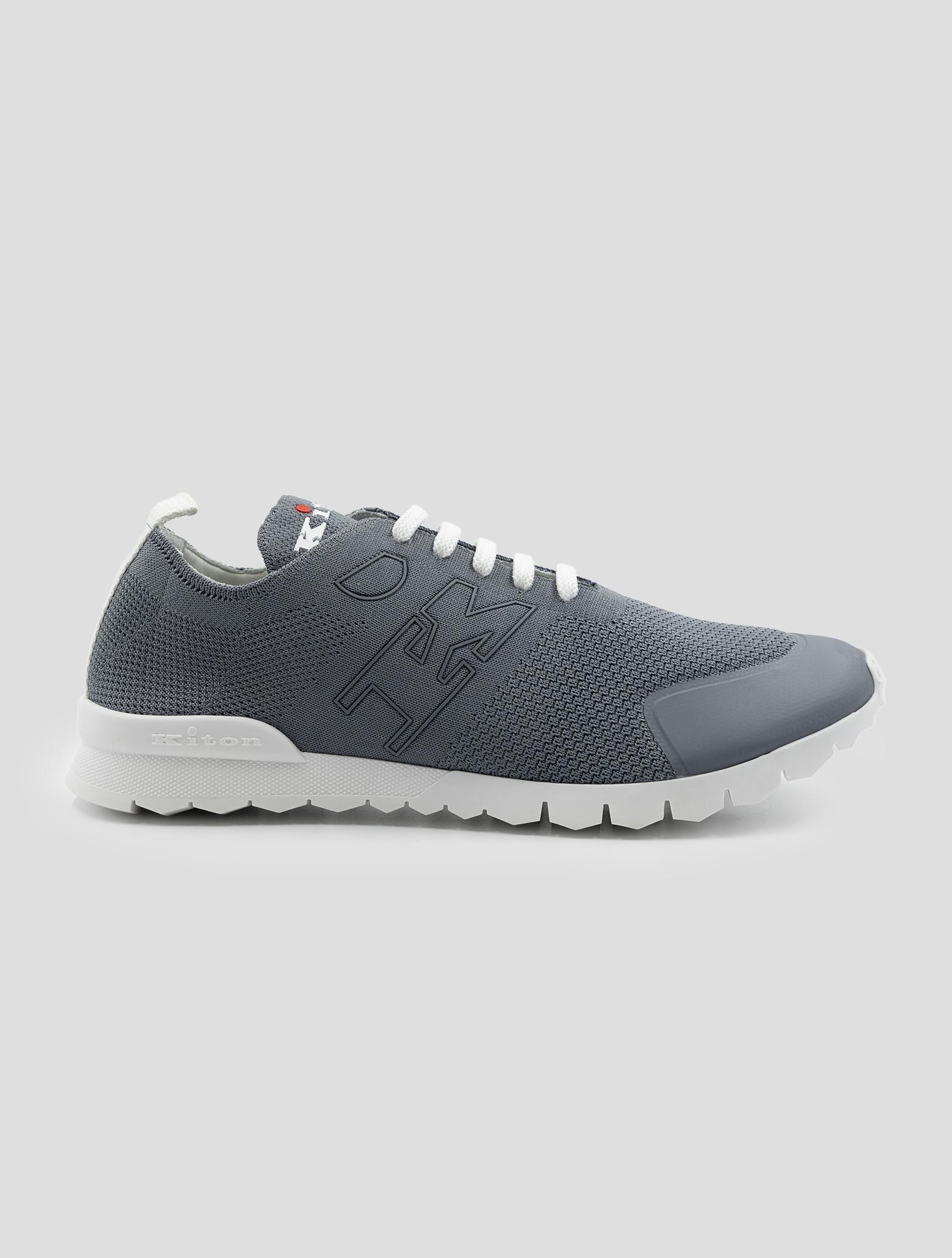 Kiton Gray Cotton Ea Sneakers