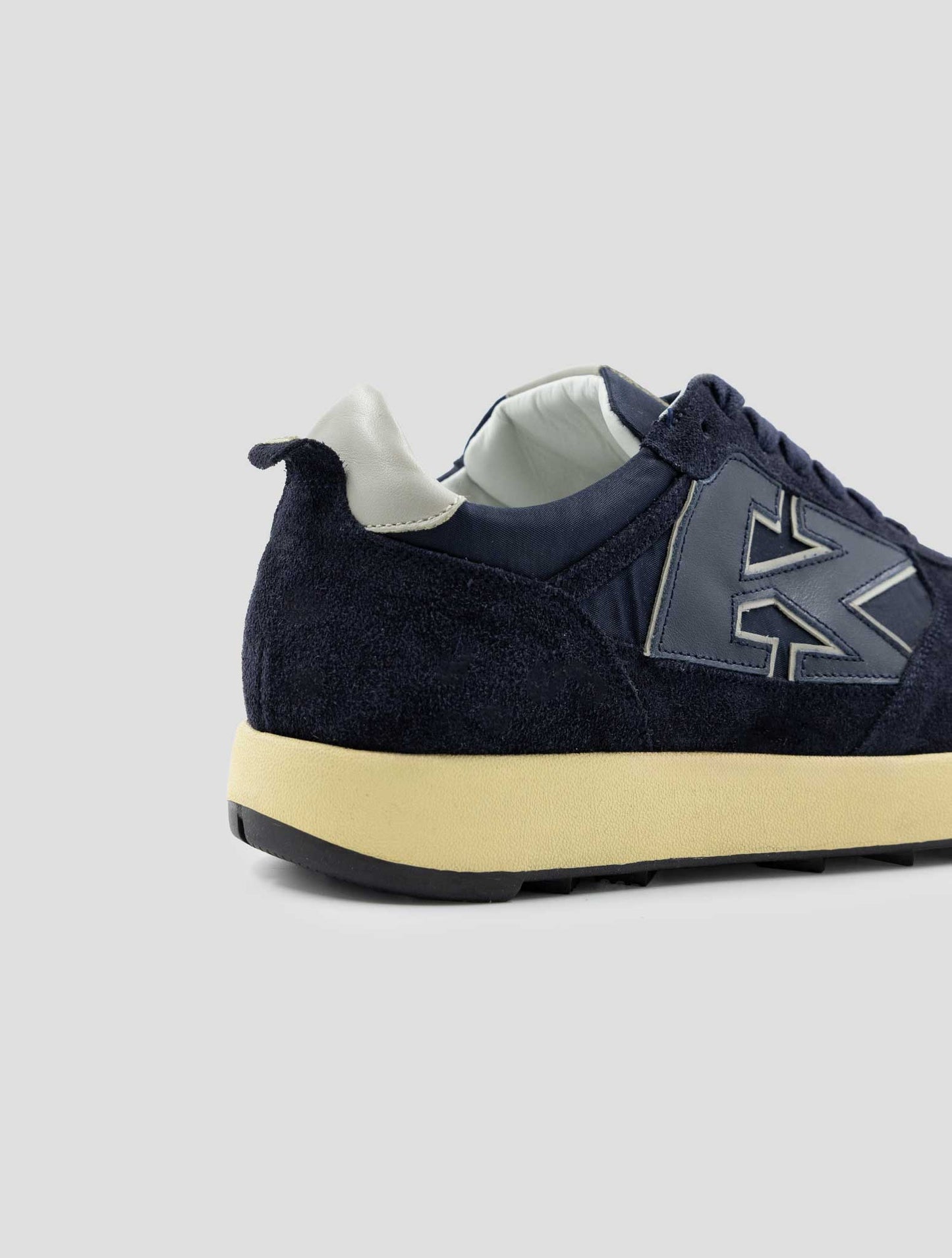 Kiton Blue Leather Suede Pl Sneakers