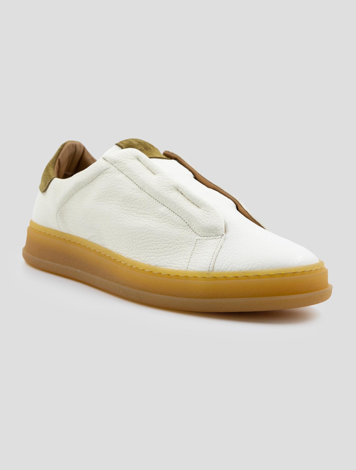 Kiton White Leather Deer Sneakers