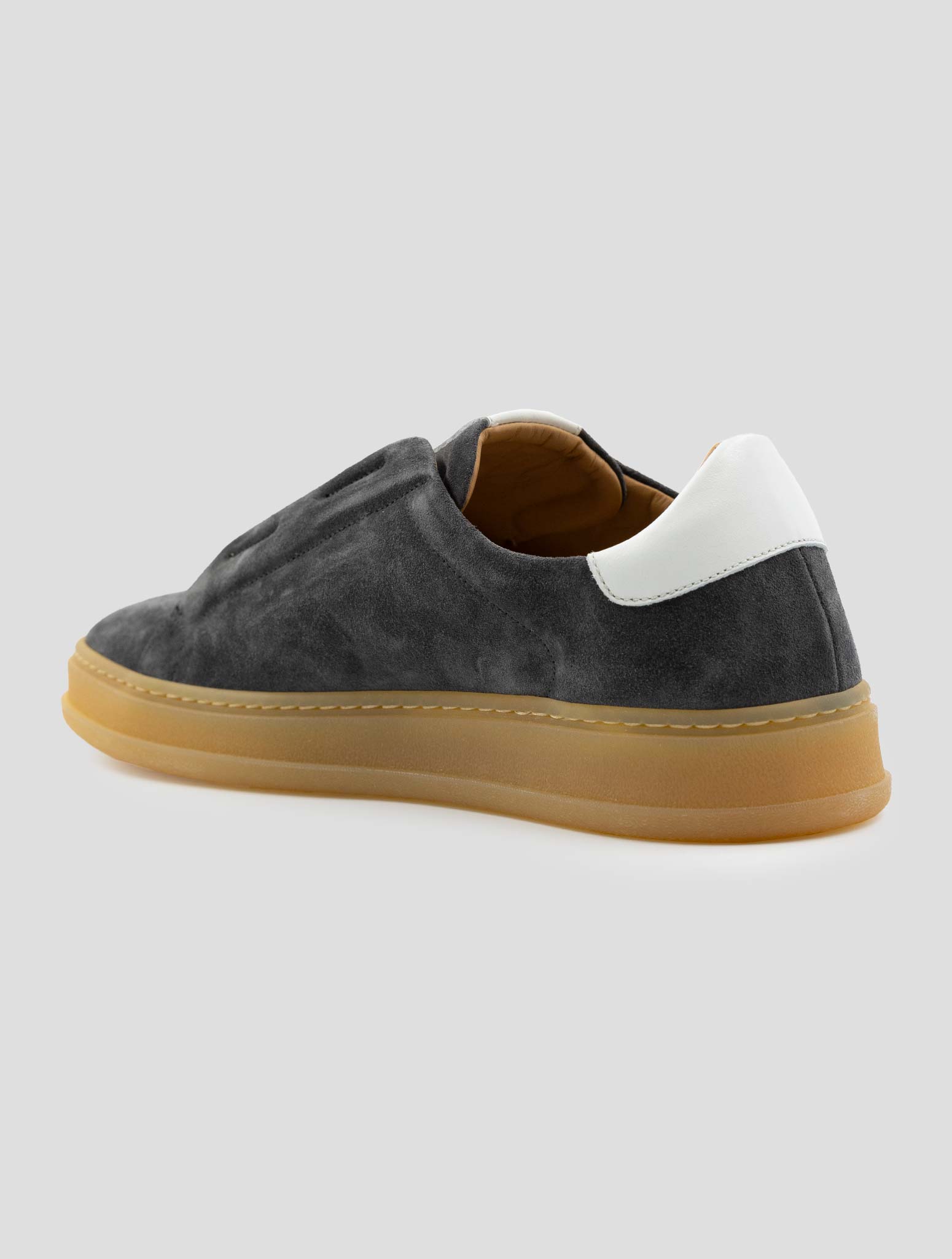 Kiton Dark Gray Leather Suede Sneakers