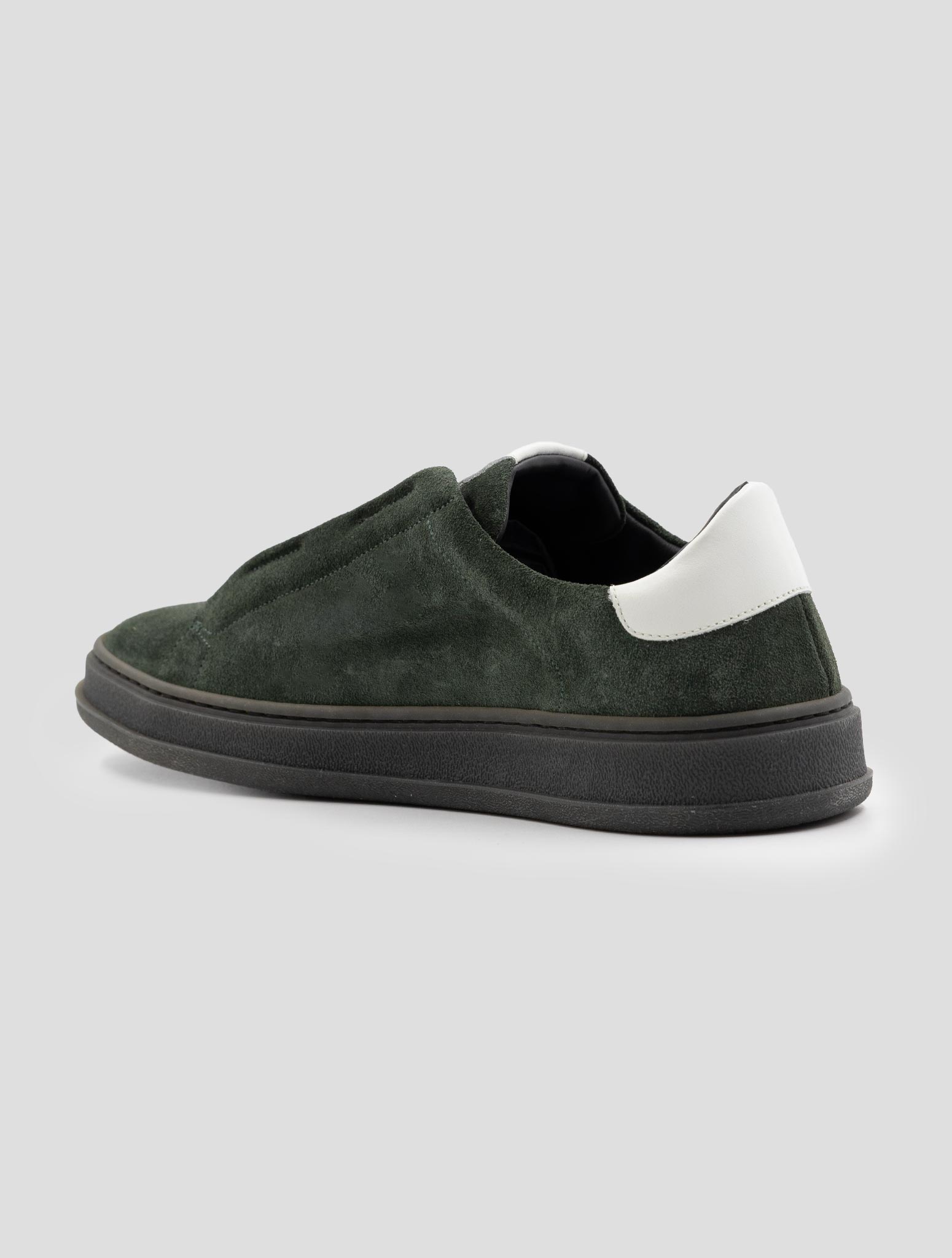 Kiton Green Leather Suede Sneakers