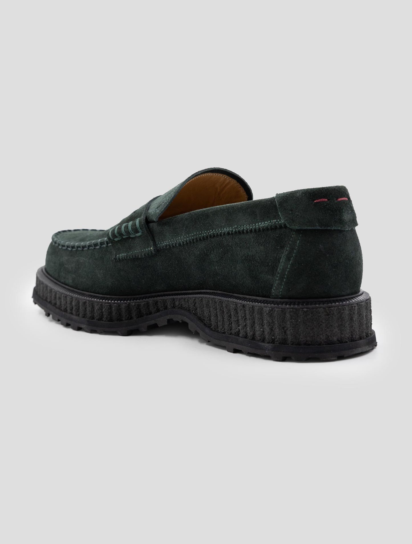 Kiton Green Leather Suede Loafers