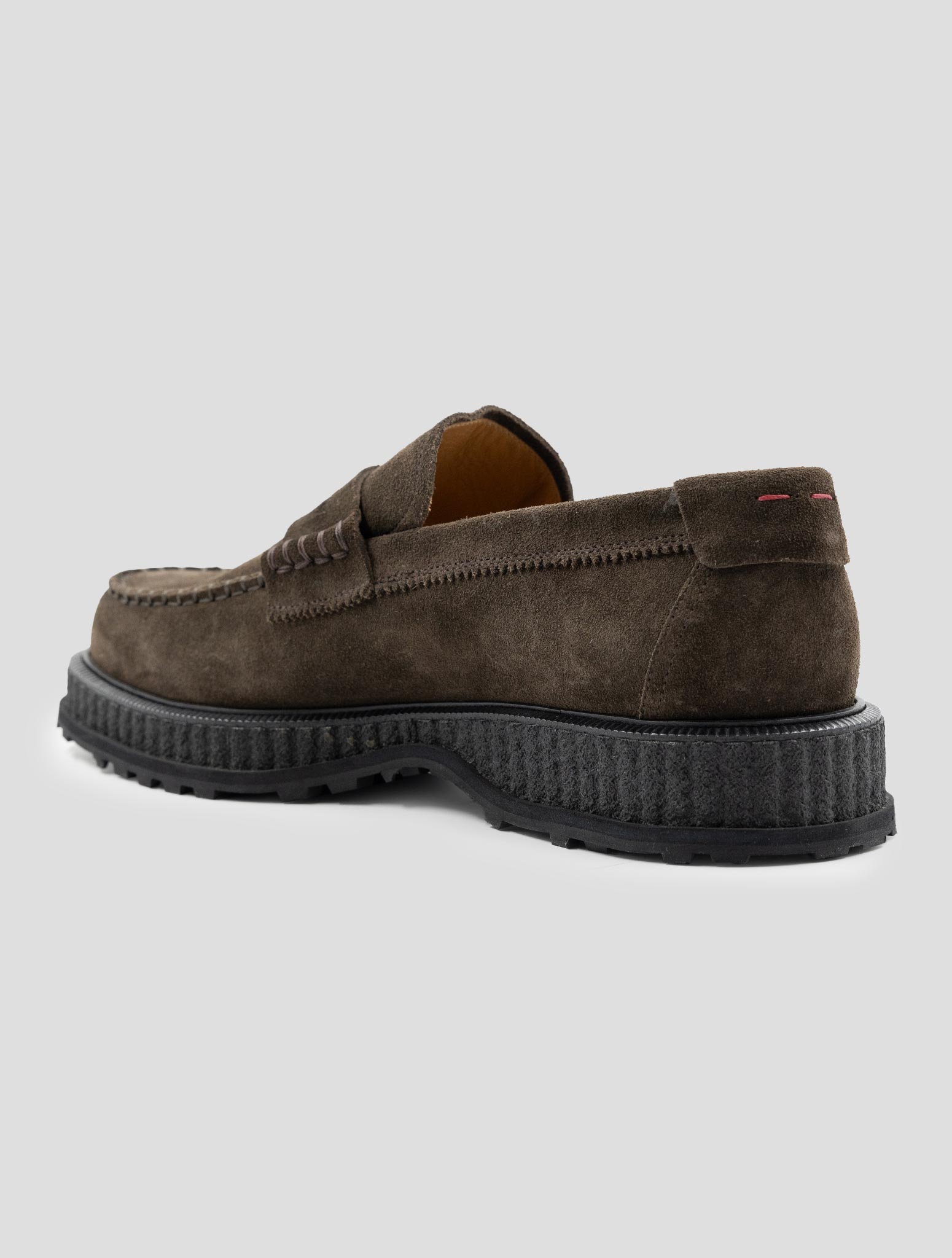 Kiton Brown Leather Suede Loafers