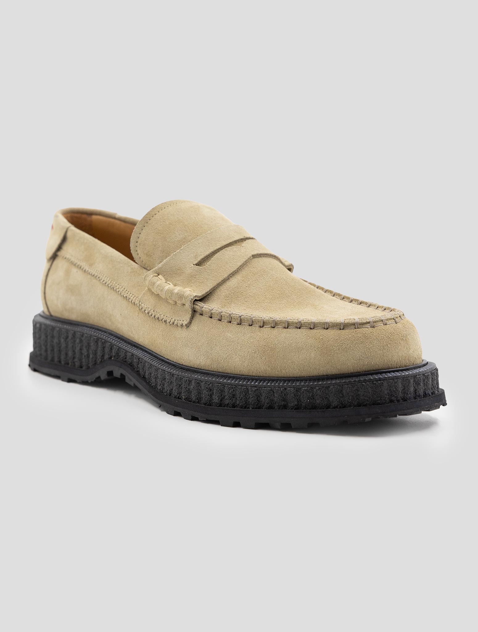 Kiton Beige Leather Suede Loafers