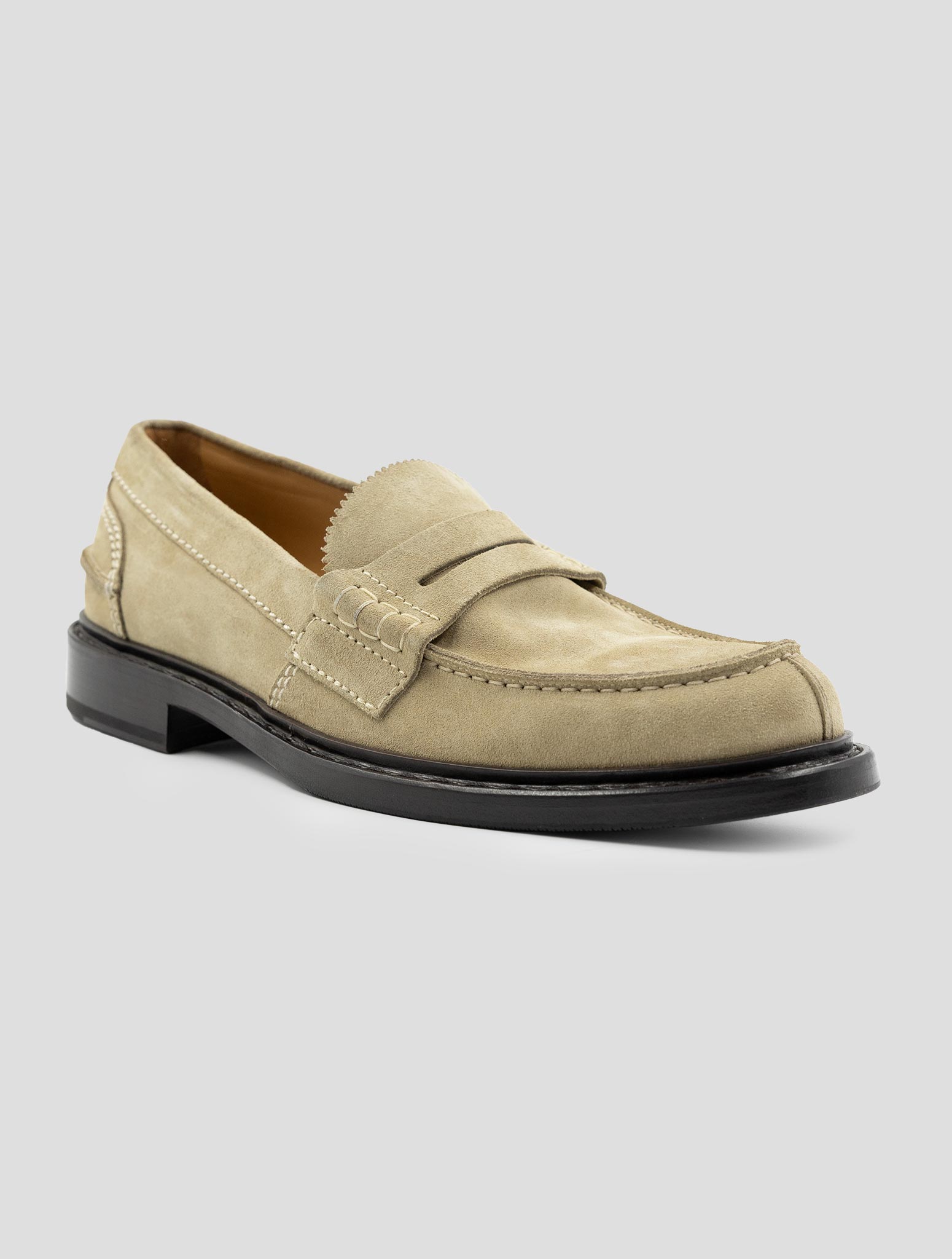 Kiton Beige Leather Suede Loafers