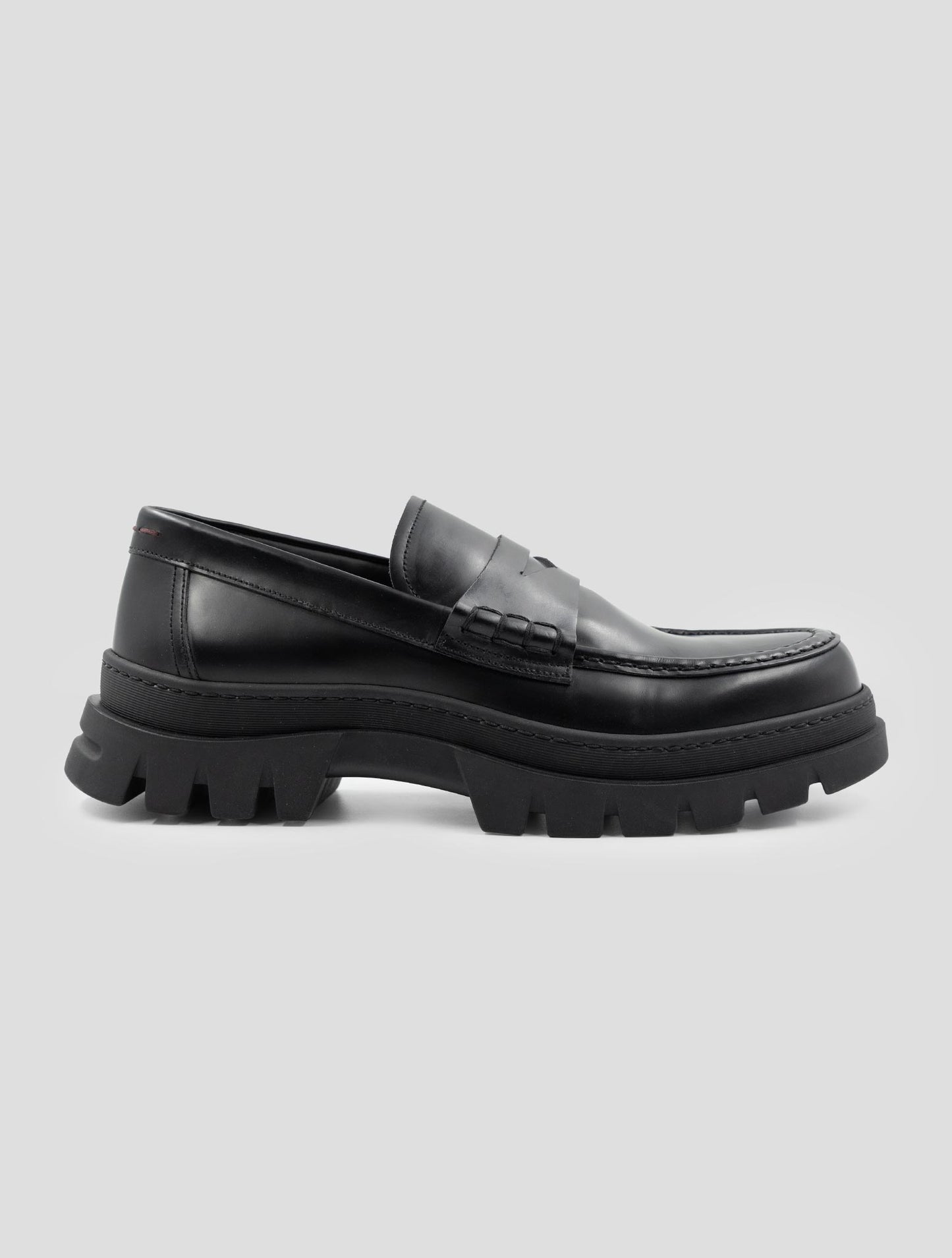 Kiton Black Leather Loafers