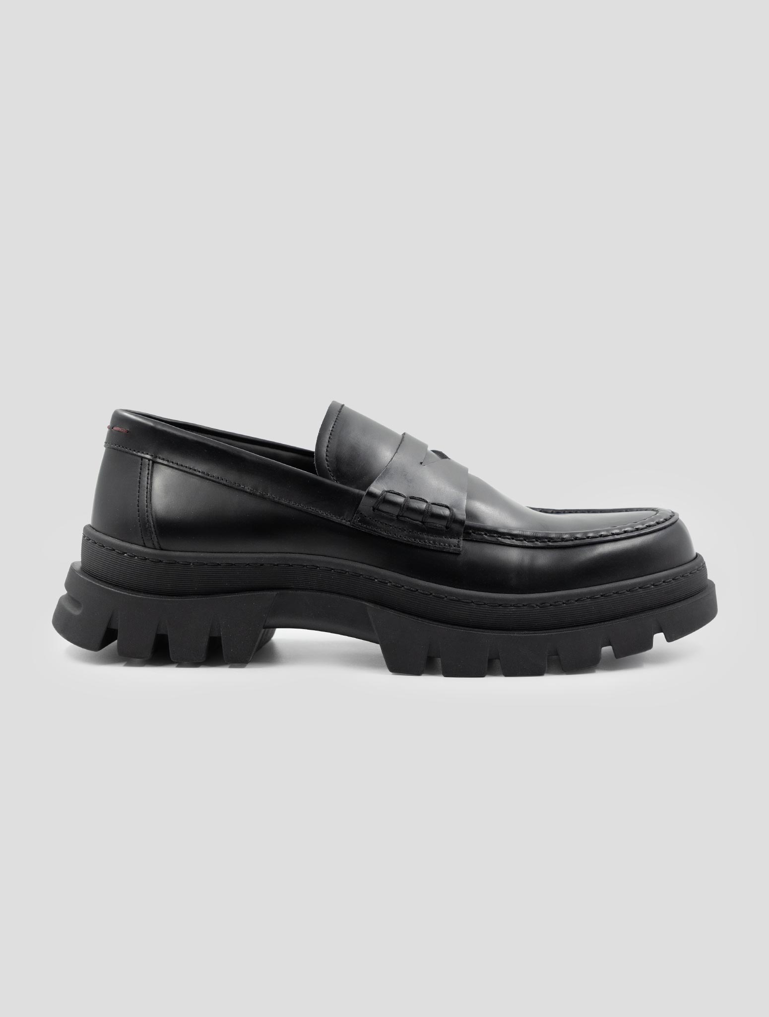 Kiton Black Leather Loafers