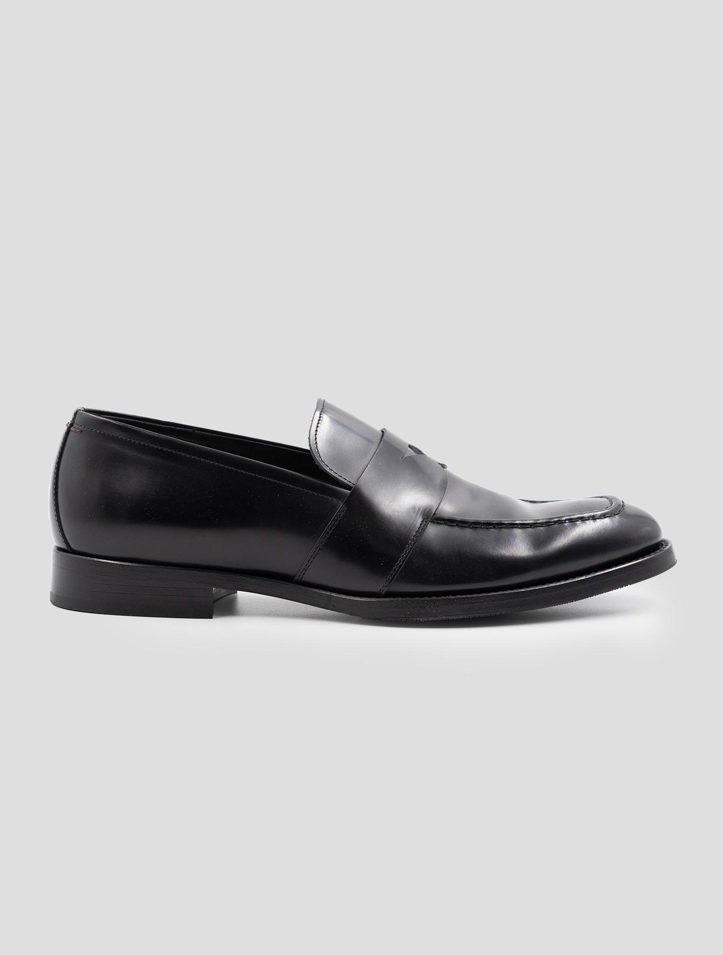 Kiton Black Leather Suede Loafers
