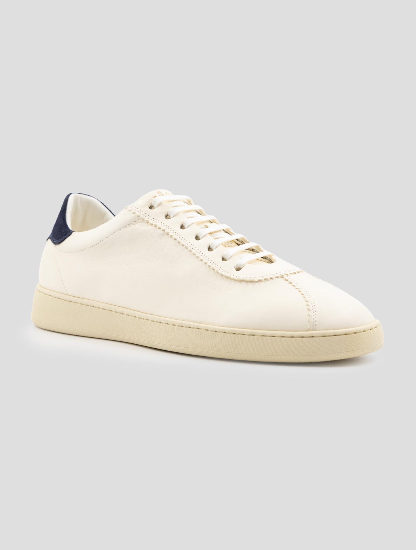 Kiton Beige Leather Suede Sneakers
