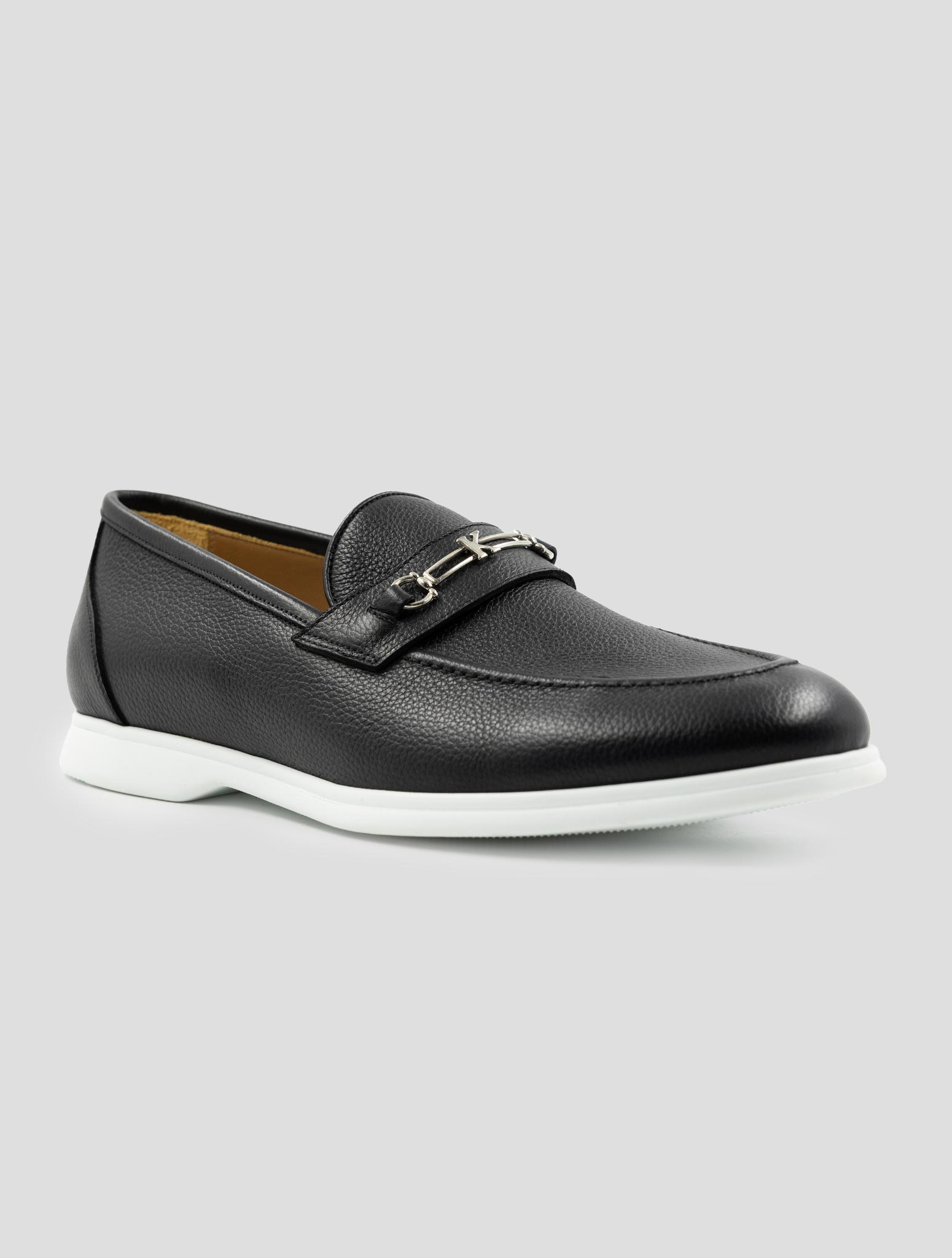 Kiton Black Leather Sneakers