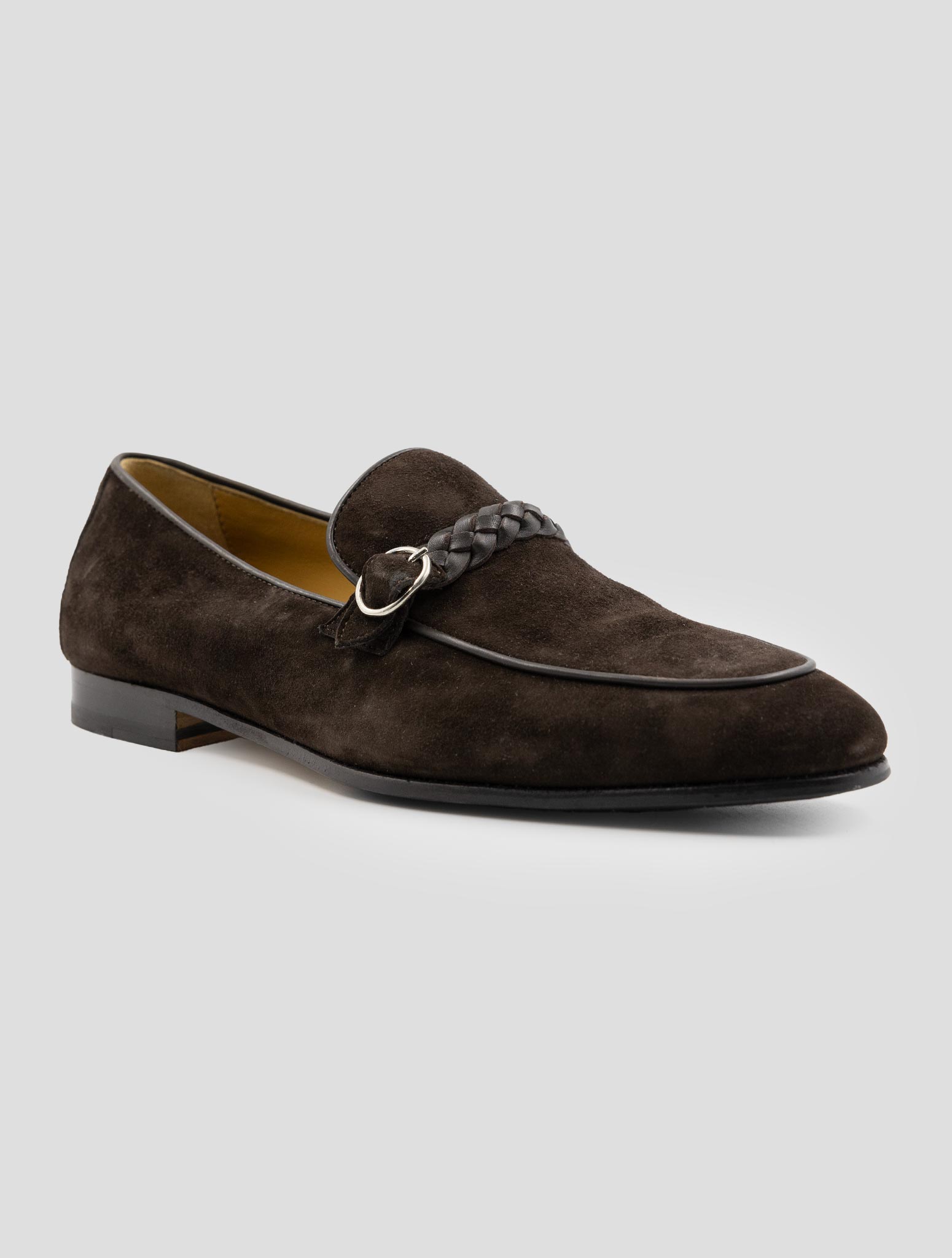 Kiton Brown Leather Suede Loafers