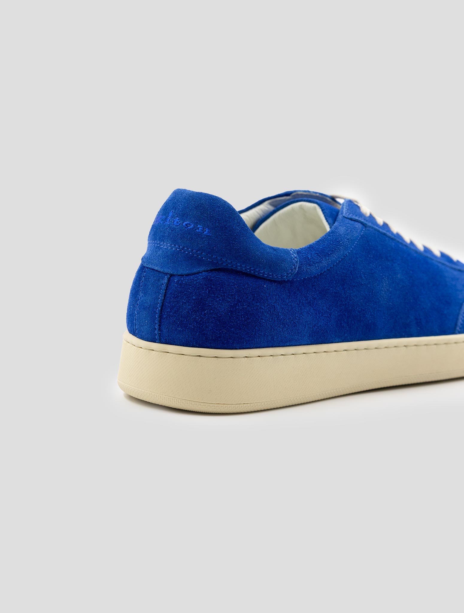 Kiton Blue Leather Suede Sneakers