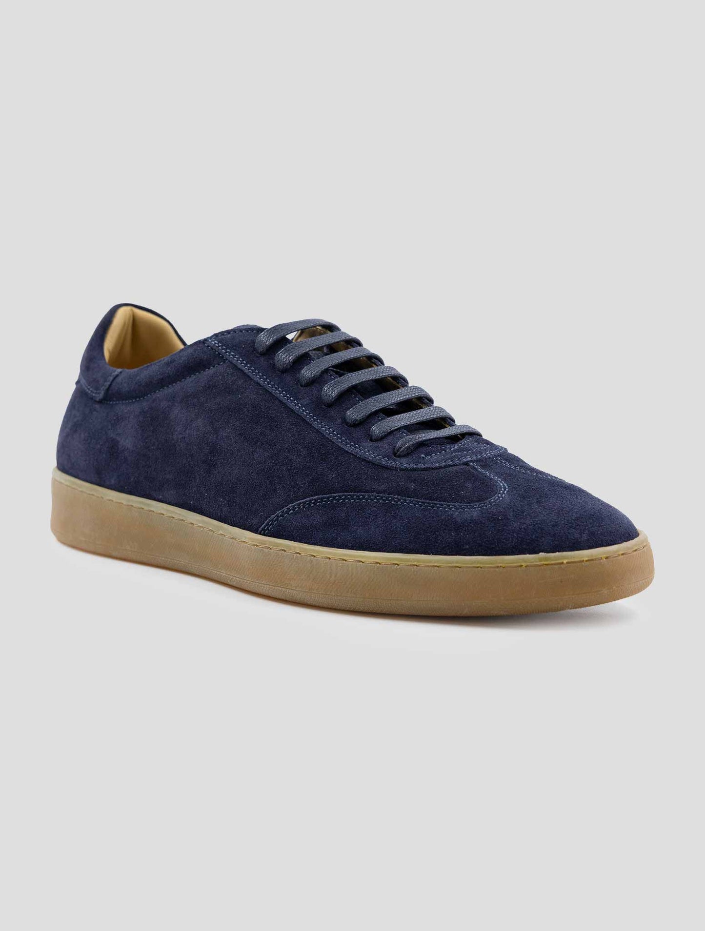 Kiton Dark Blue Leather Suede Sneakers