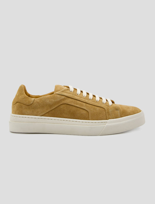 Kiton Brown Leather Suede Sneakers