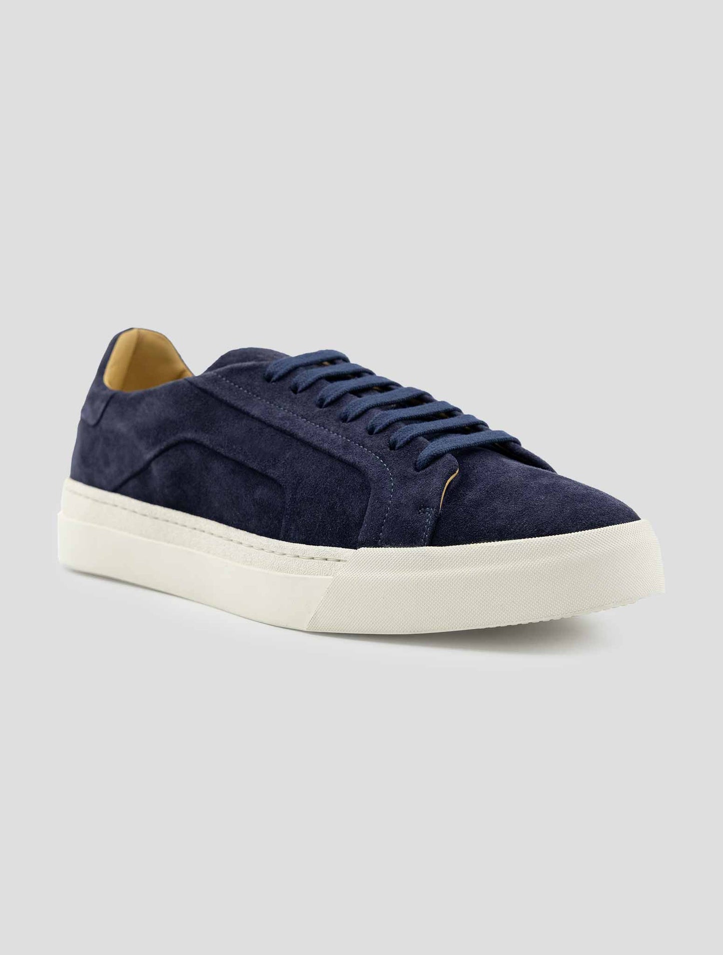 Kiton Blue Leather Suede Sneakers