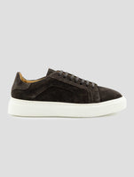 Kiton Brown Leather Suede Sneakers