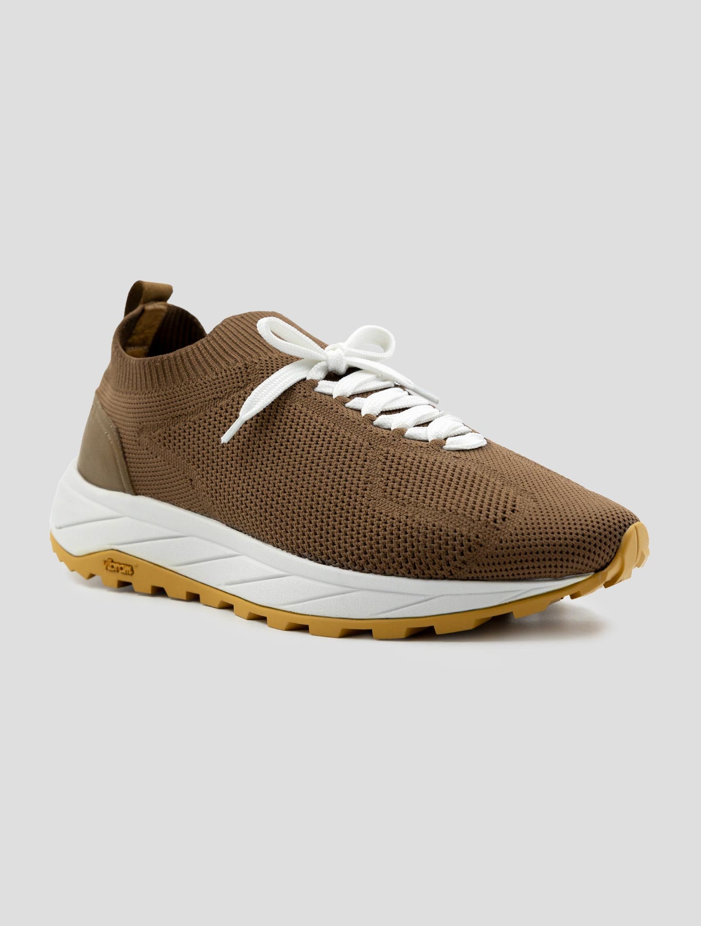 Kiton Brown Pl Pu Wool Sneakers