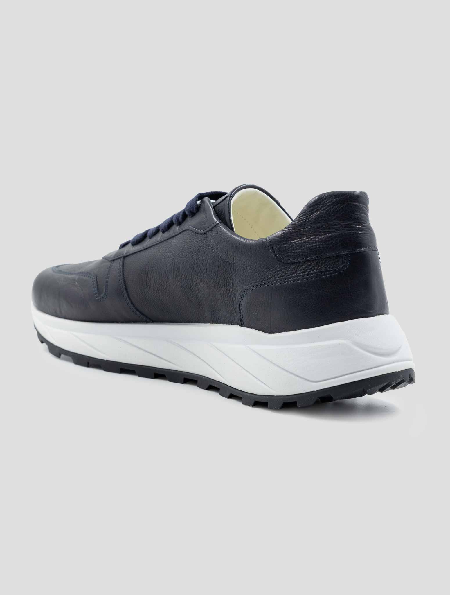 Kiton Blue Leather Sneakers