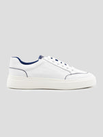 Kiton Blue White Leather Sneakers